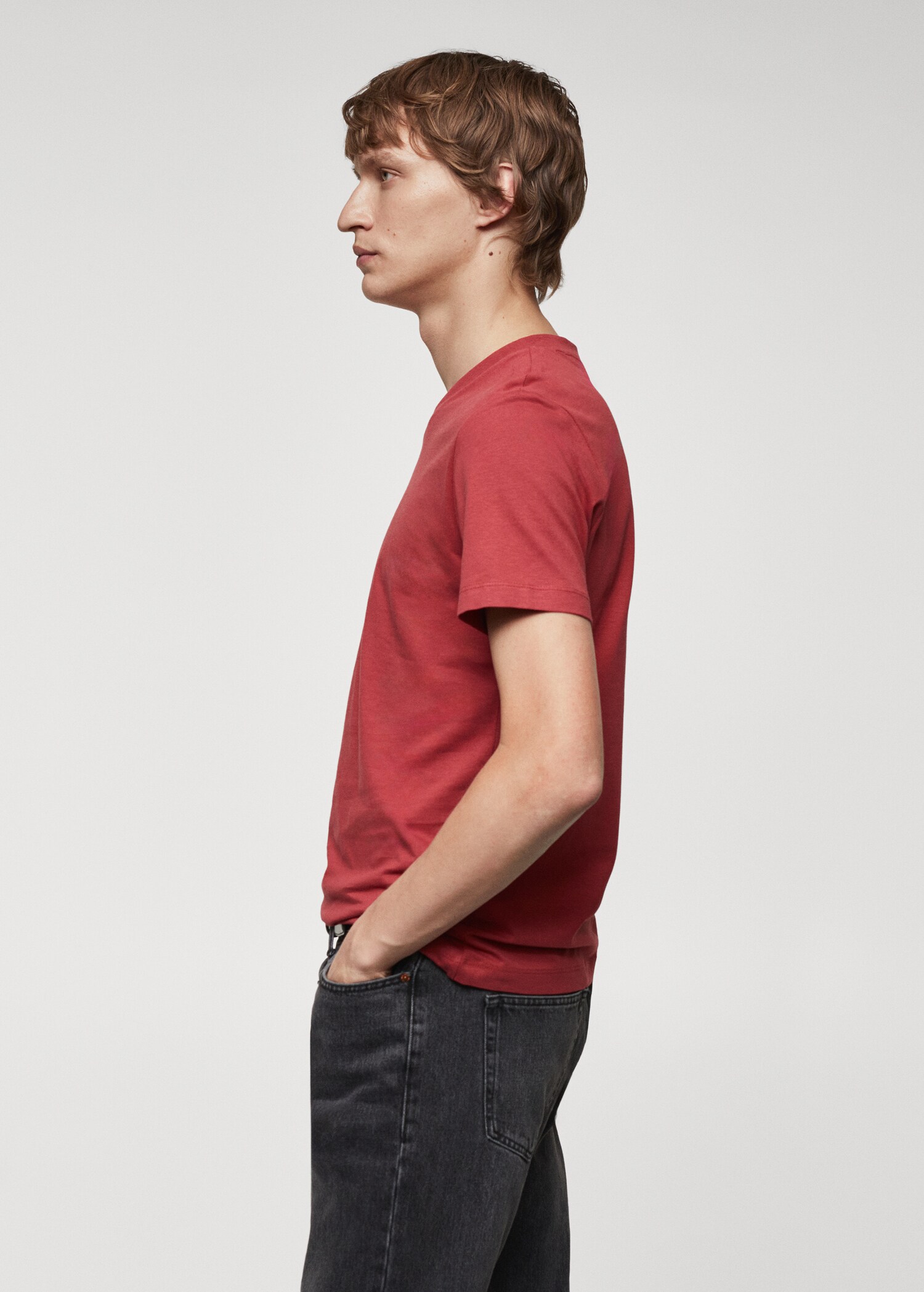 100% cotton V-neck t-shirt - Details of the article 1
