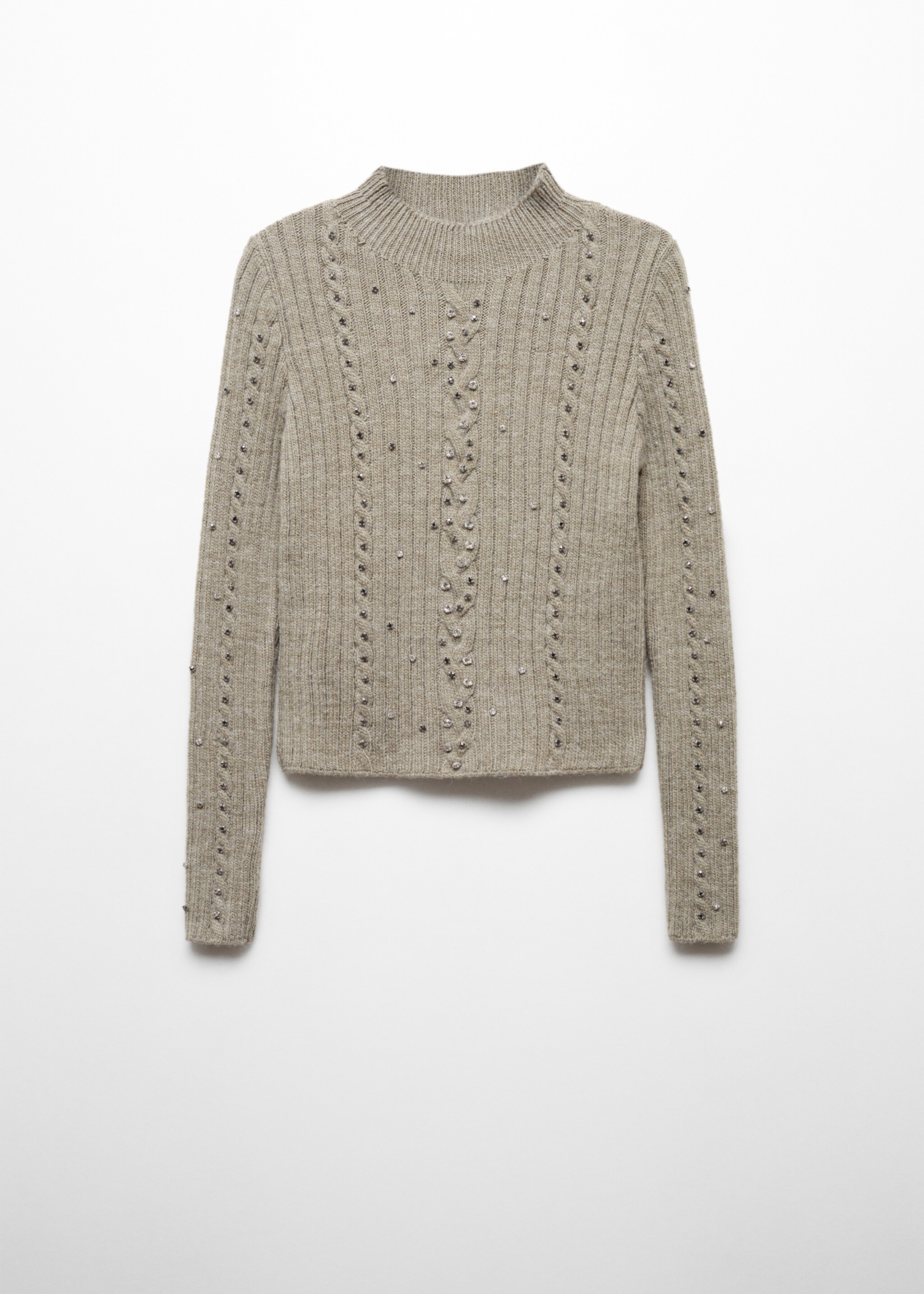 Rhinestone detail ribbed sweater - Article without model