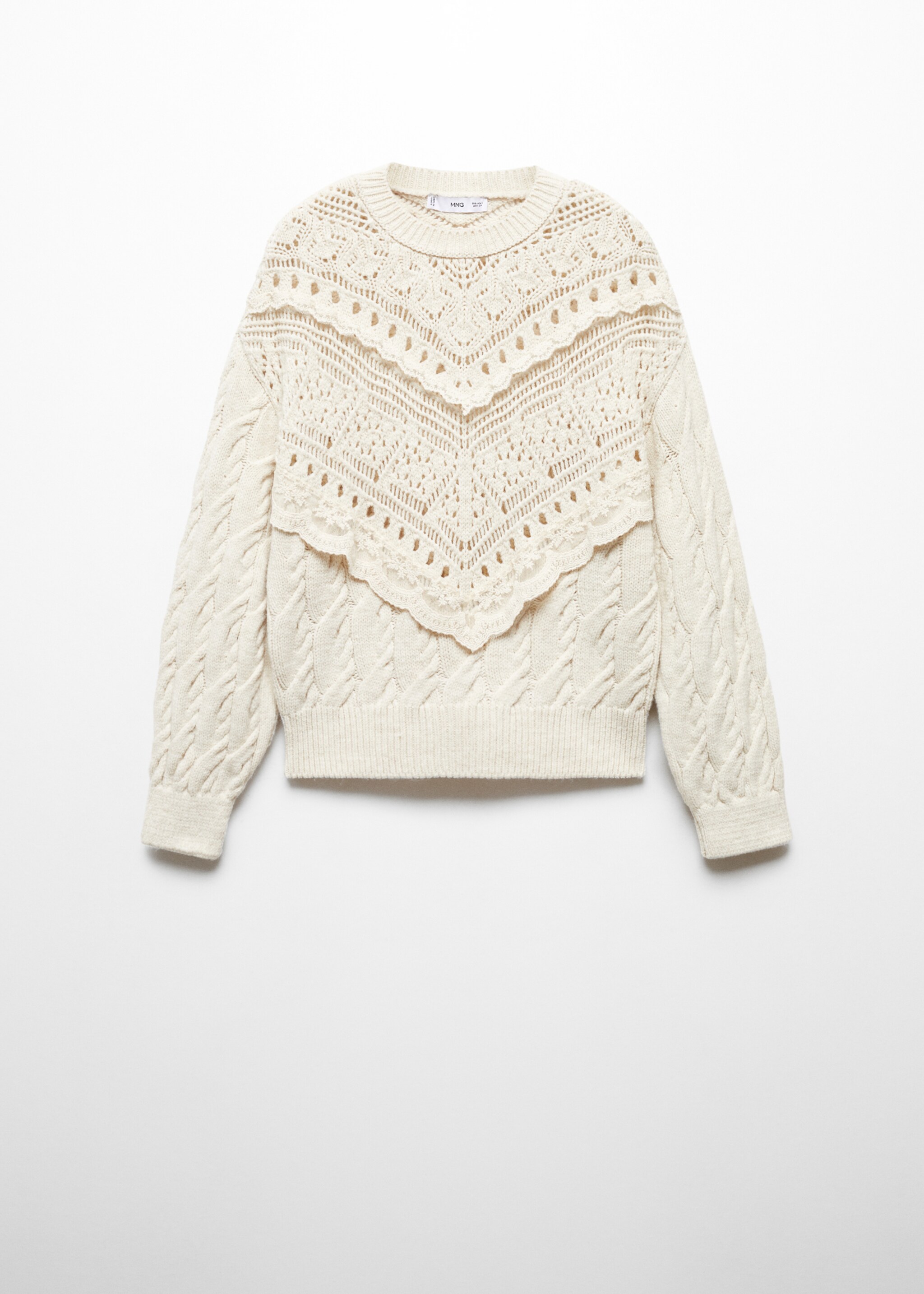 Knitted sweater with openwork details - Article without model