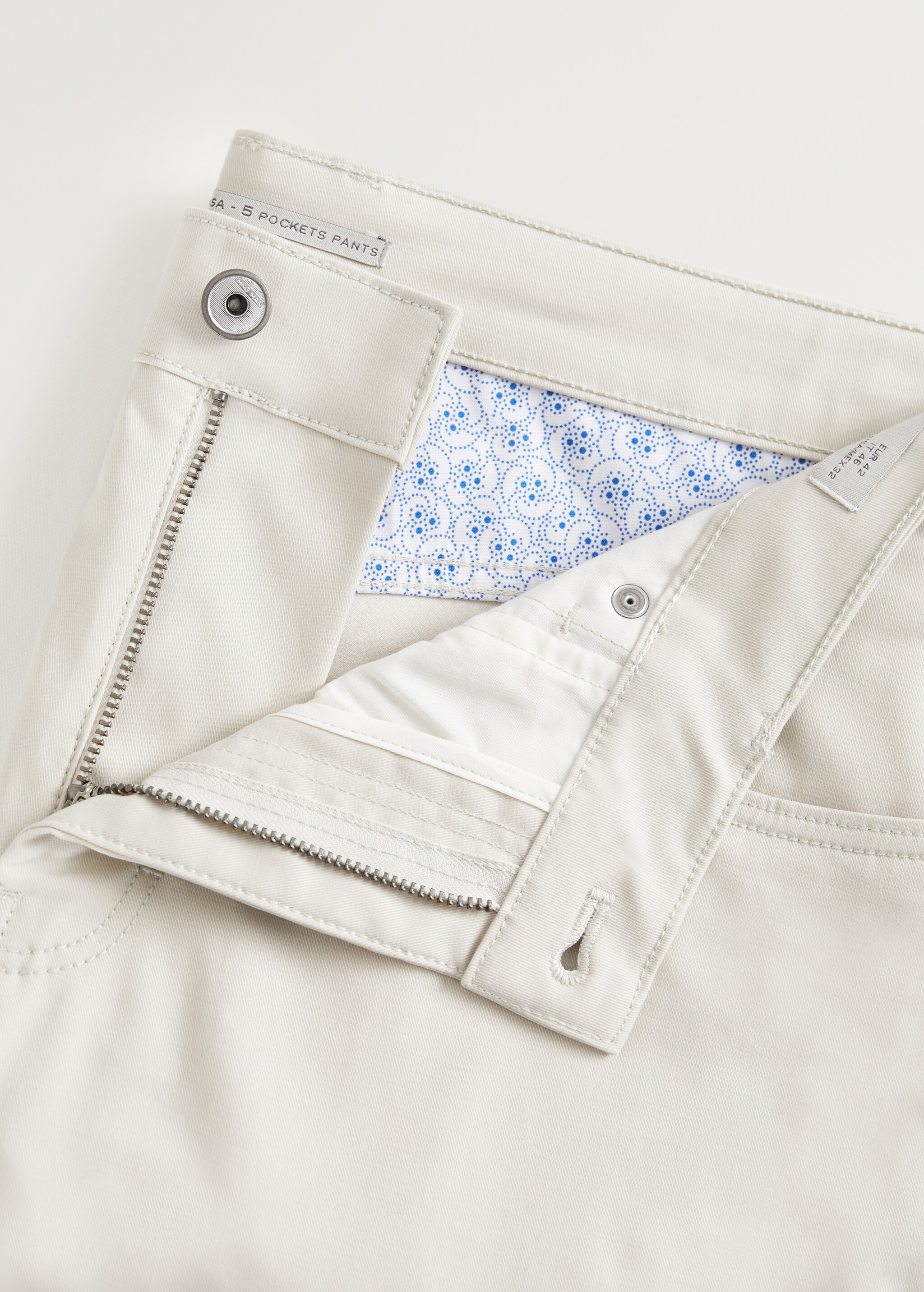 Slim fit denim-effect serge trousers - Details of the article 7