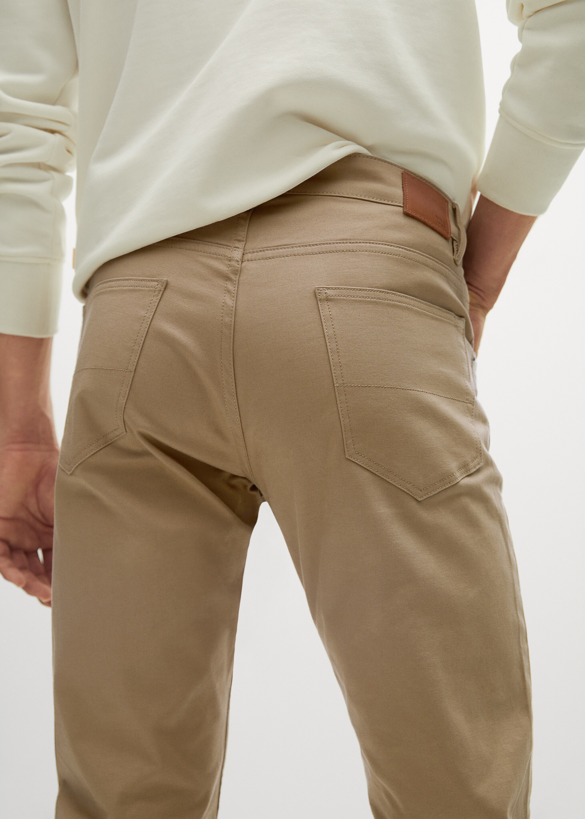 Slim fit denim-effect serge trousers - Details of the article 2