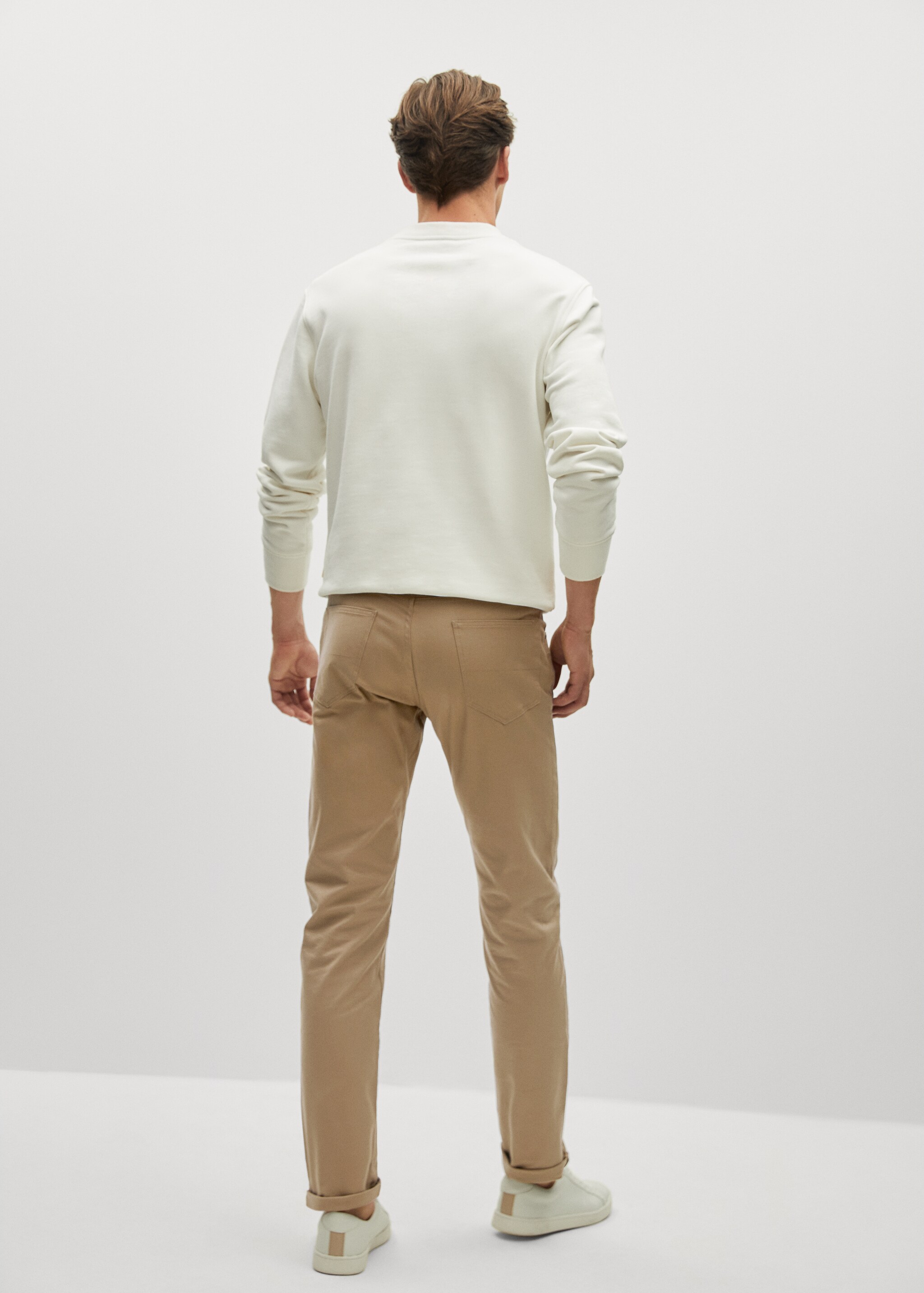 Slim fit denim-effect serge trousers - Reverse of the article