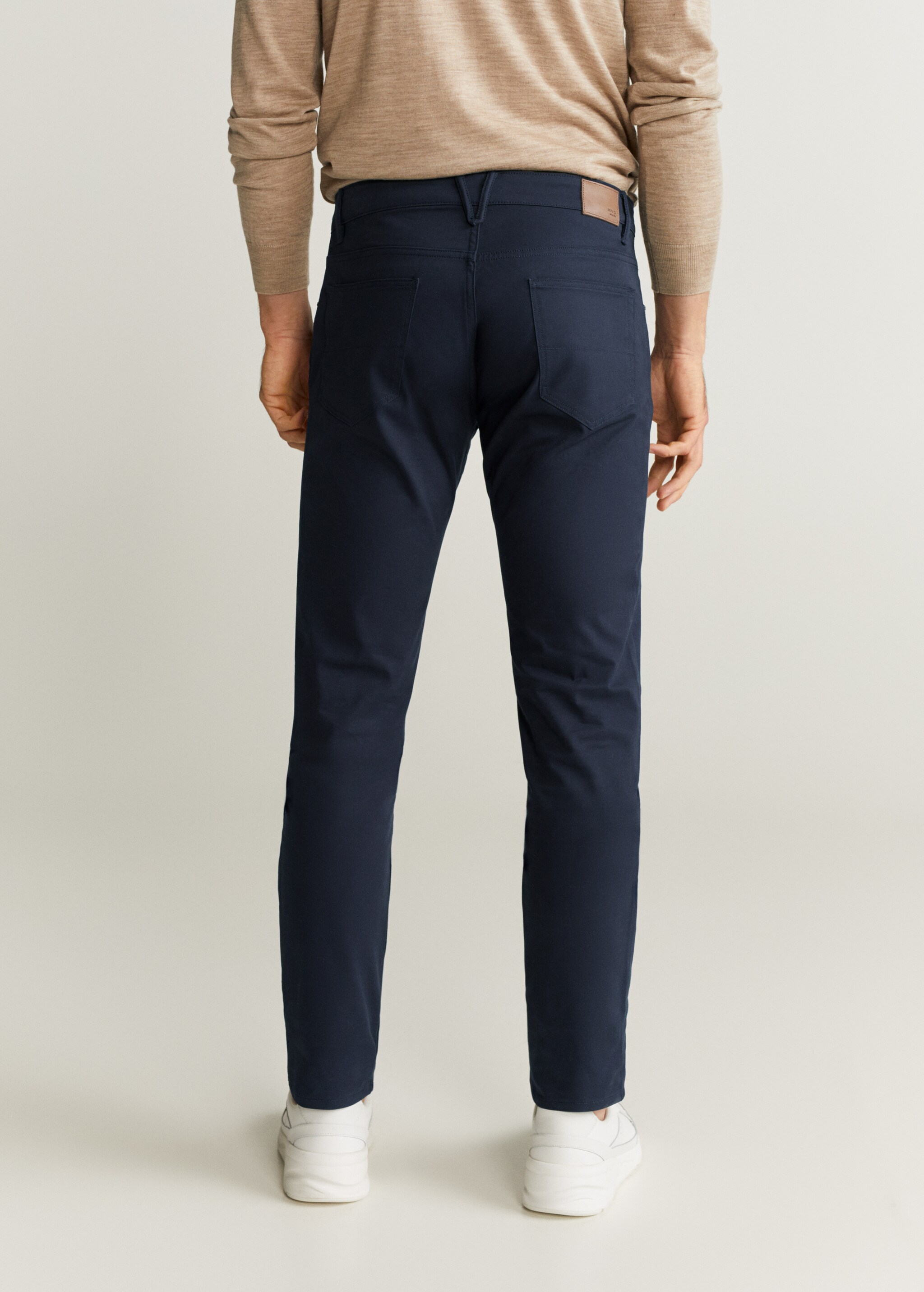 Slim fit denim-effect serge trousers - Reverse of the article