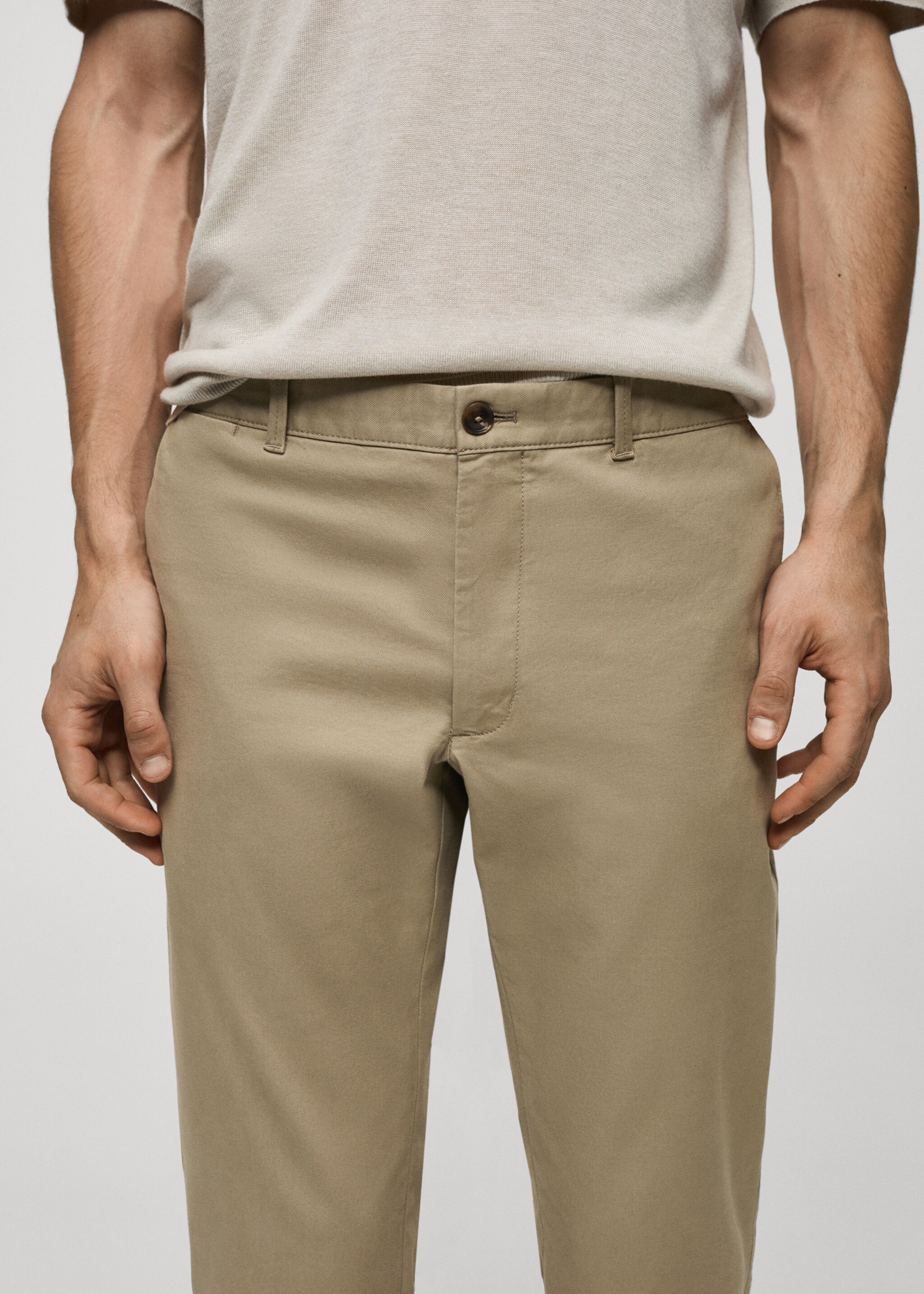 Slim fit serge chino trousers - Details of the article 1