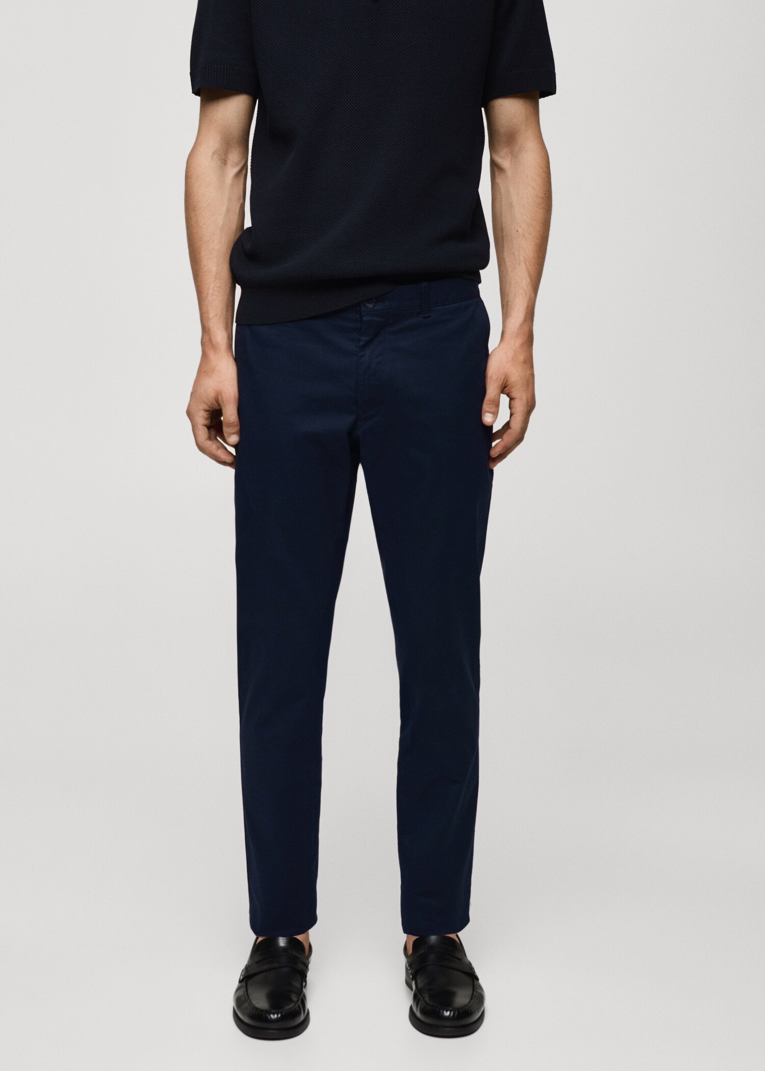Slim fit serge chino trousers - Medium plane
