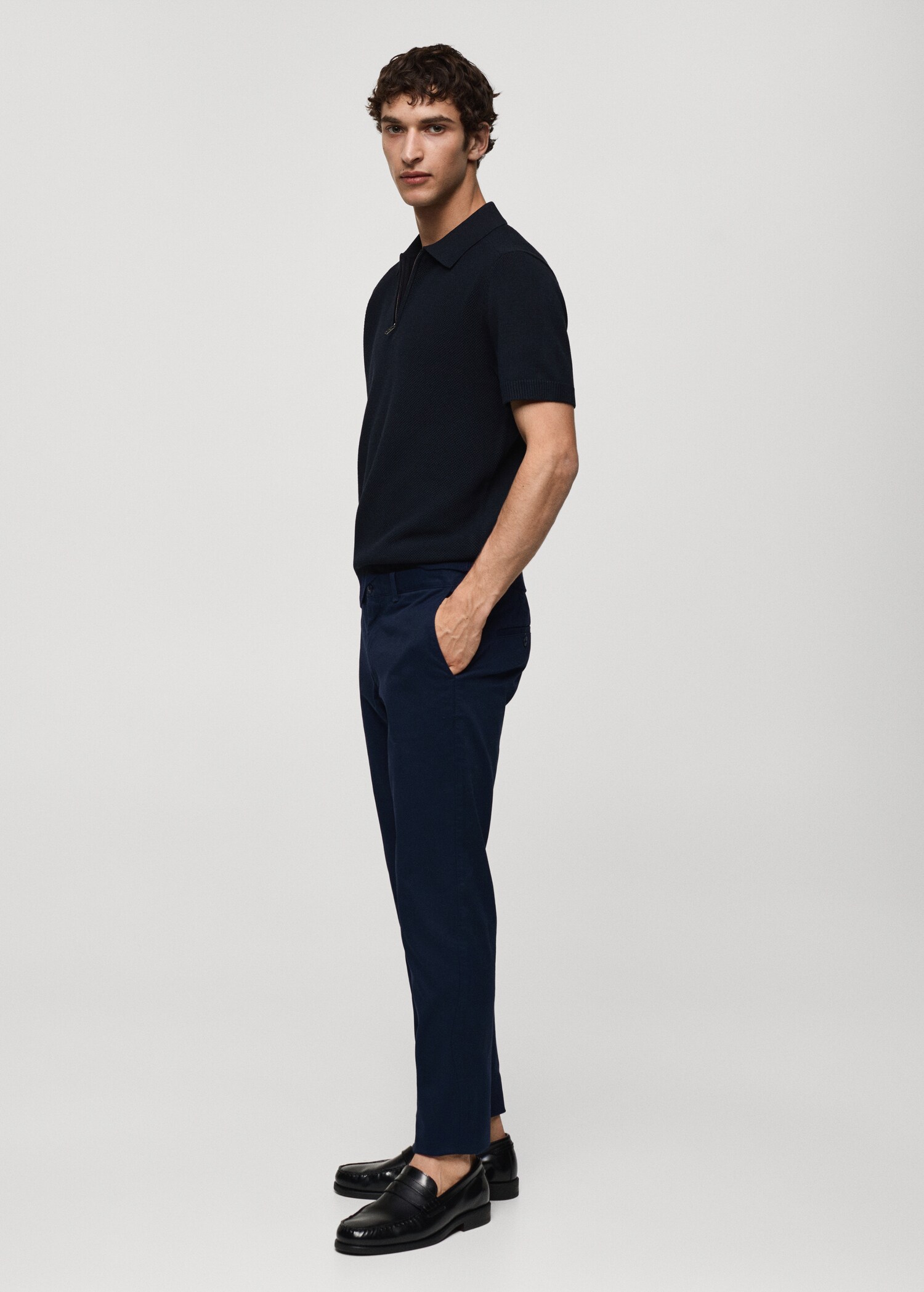 Slim fit serge chino trousers - Details of the article 2