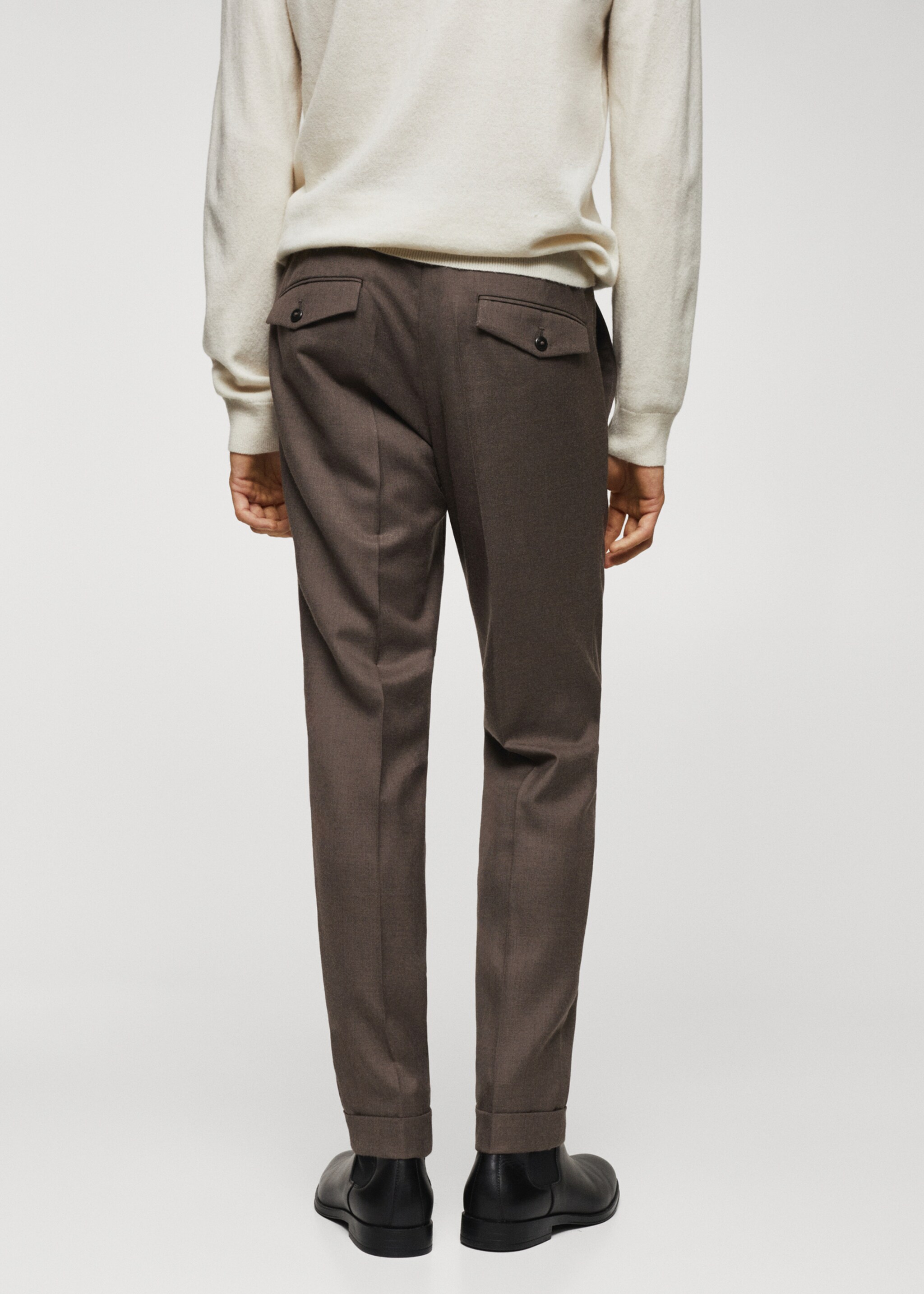 Pleat detail wool trousers - Reverse of the article