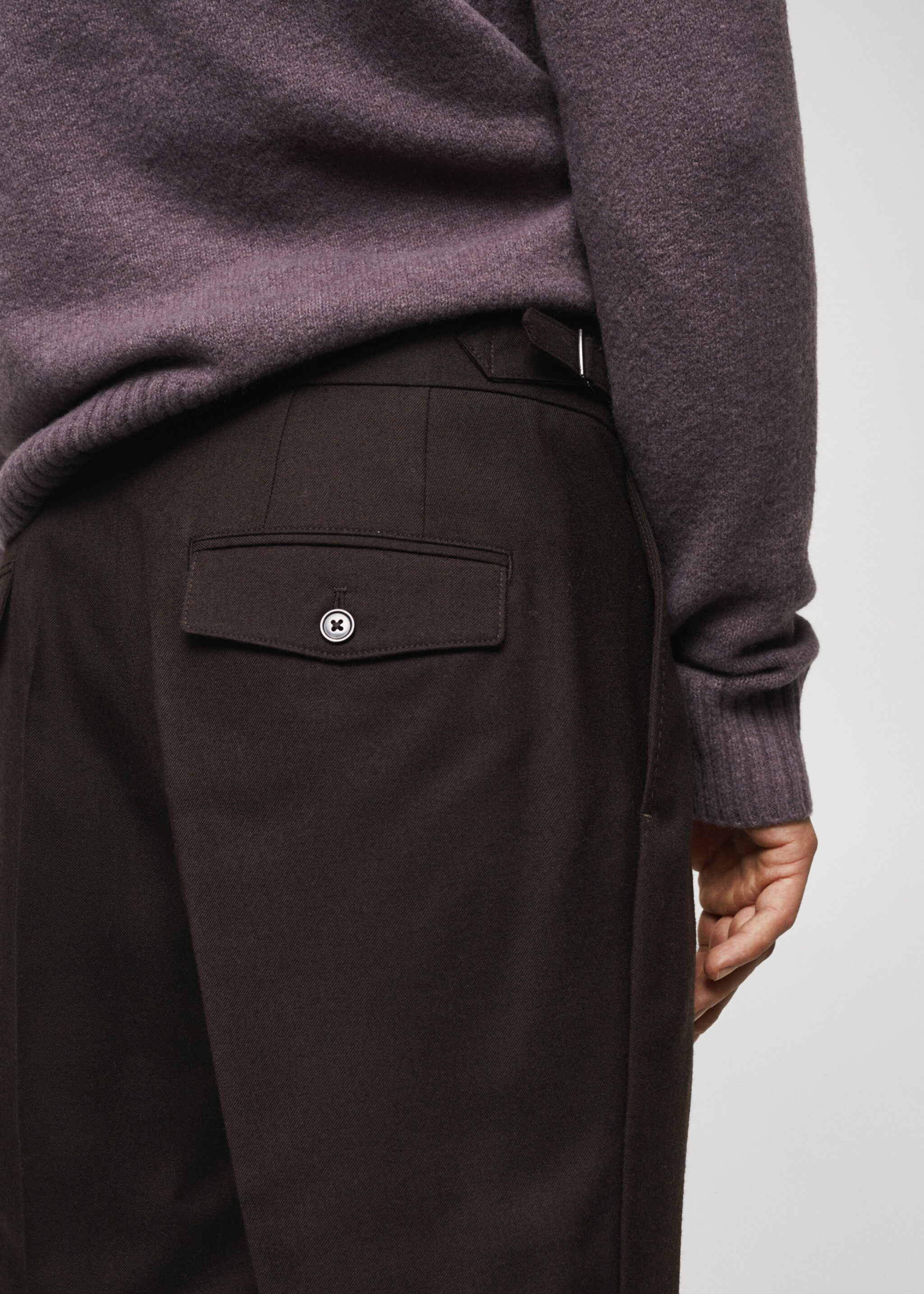 Pantalon laine pinces pattes de serrage - Détail de l'article 4