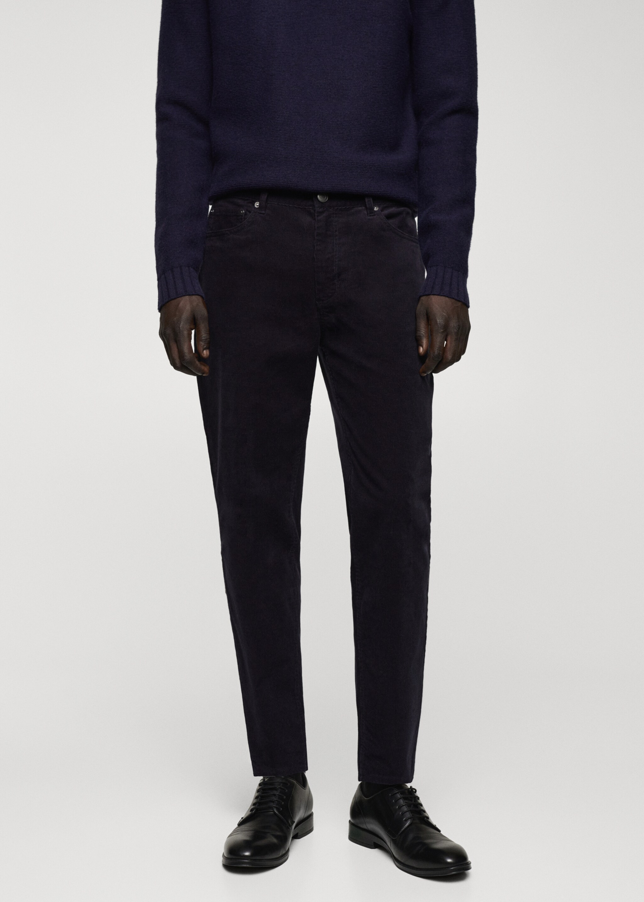 Micro-corduroy slim-fit trousers - Medium plane