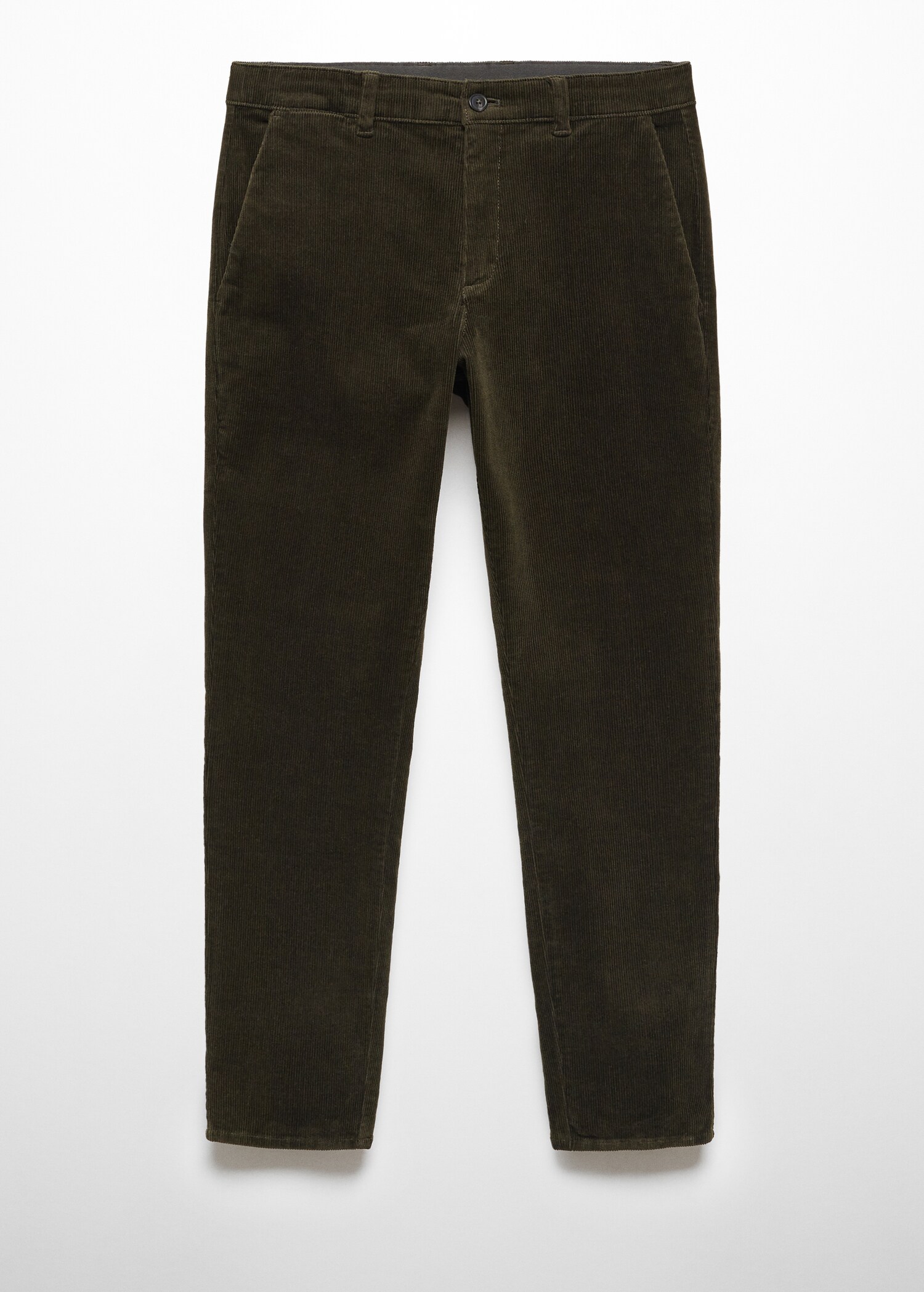 Corduroy slim-fit trousers with drawstring - Article without model