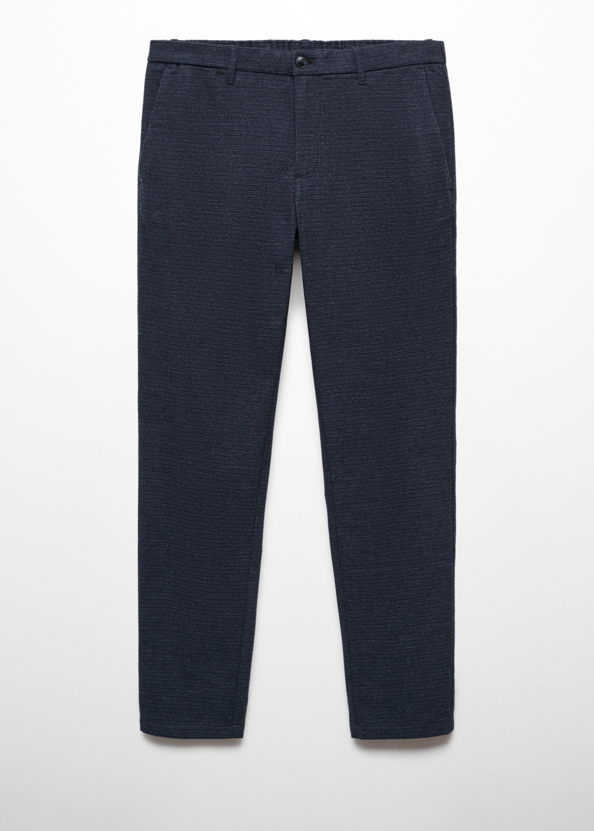 Slim-fit cotton micro-houndstooth slim-fit trousers - Article without model
