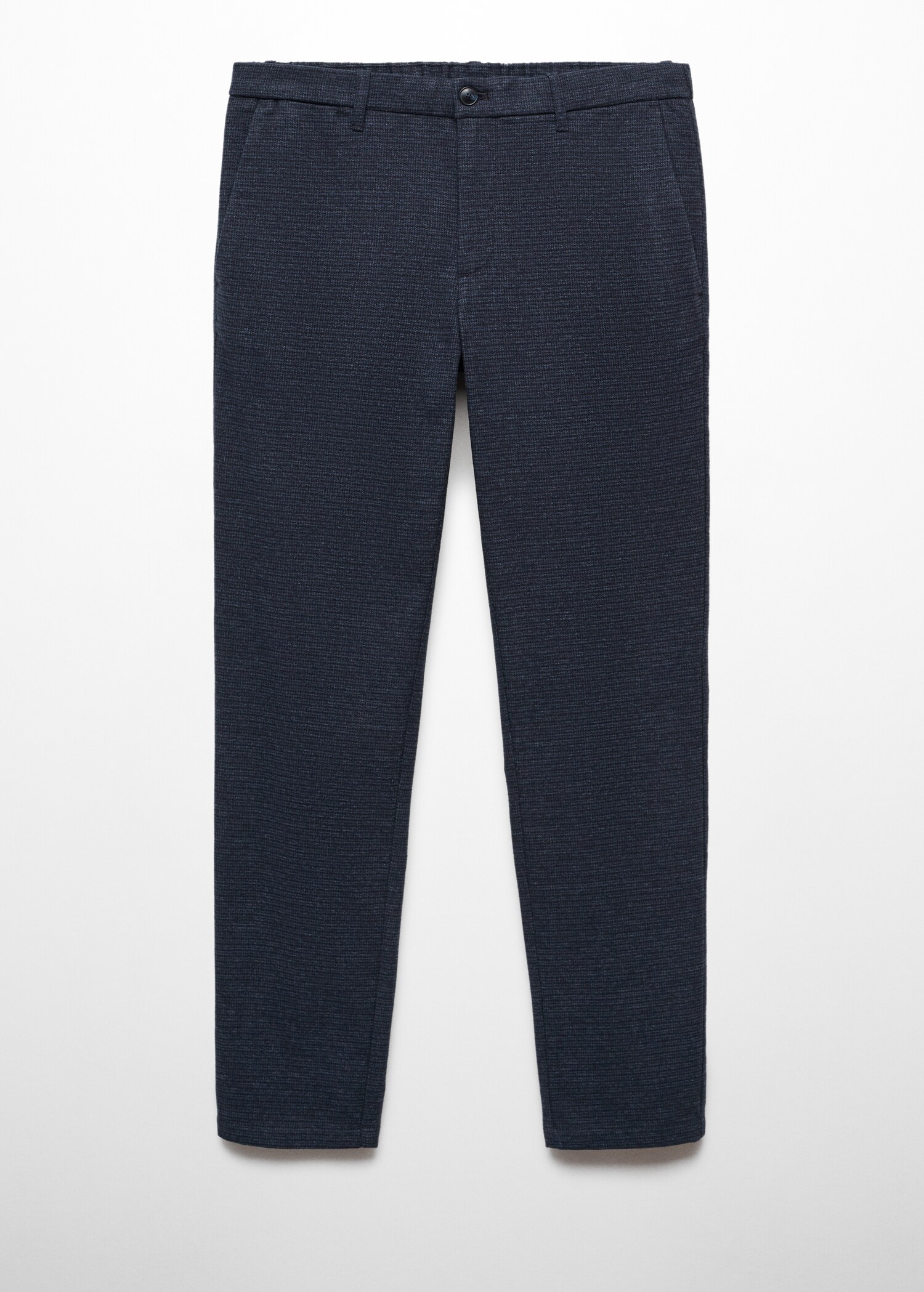 Slim-fit cotton micro-houndstooth slim-fit trousers - Article without model