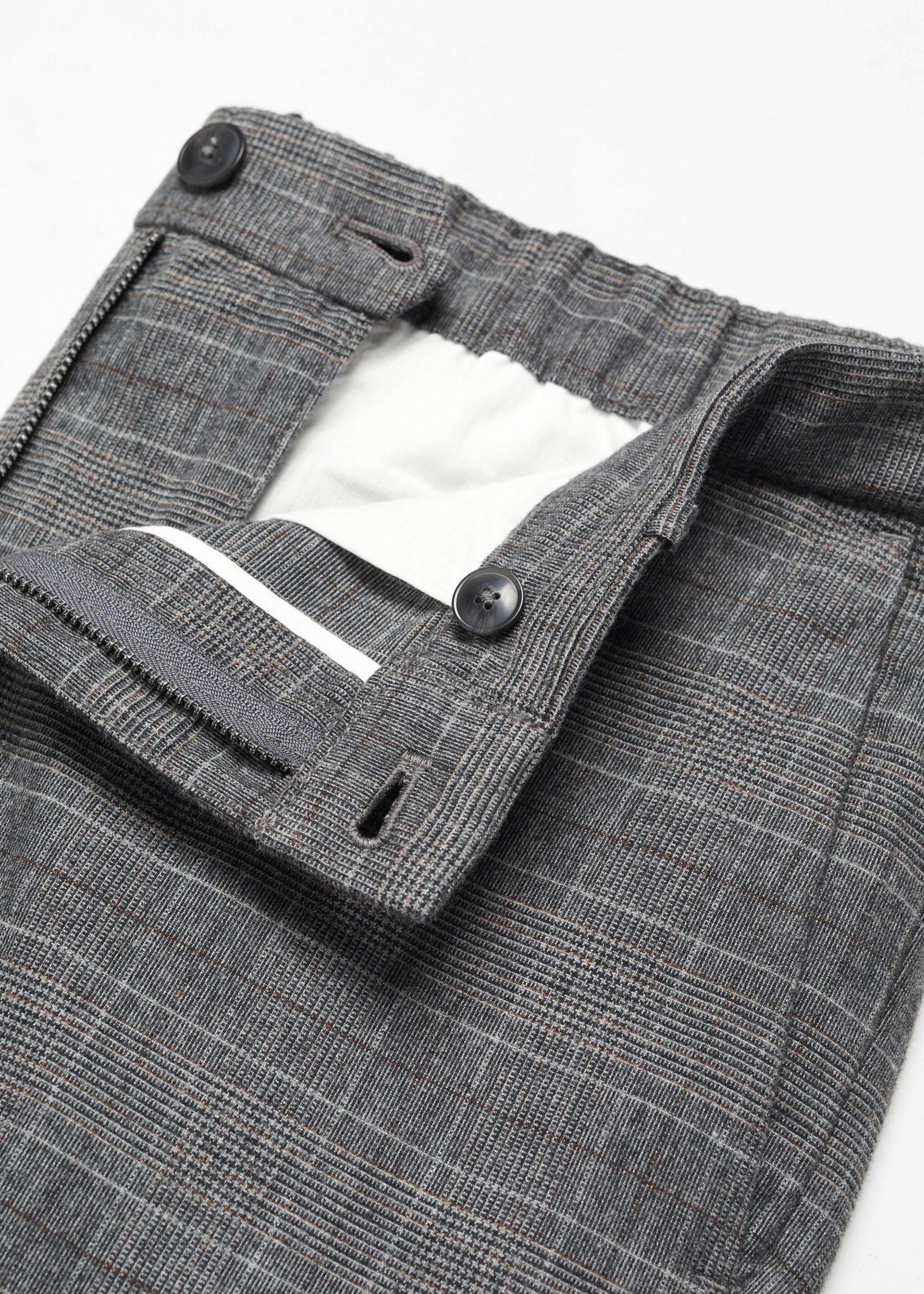 Slim-fit cotton check pants - Details of the article 8