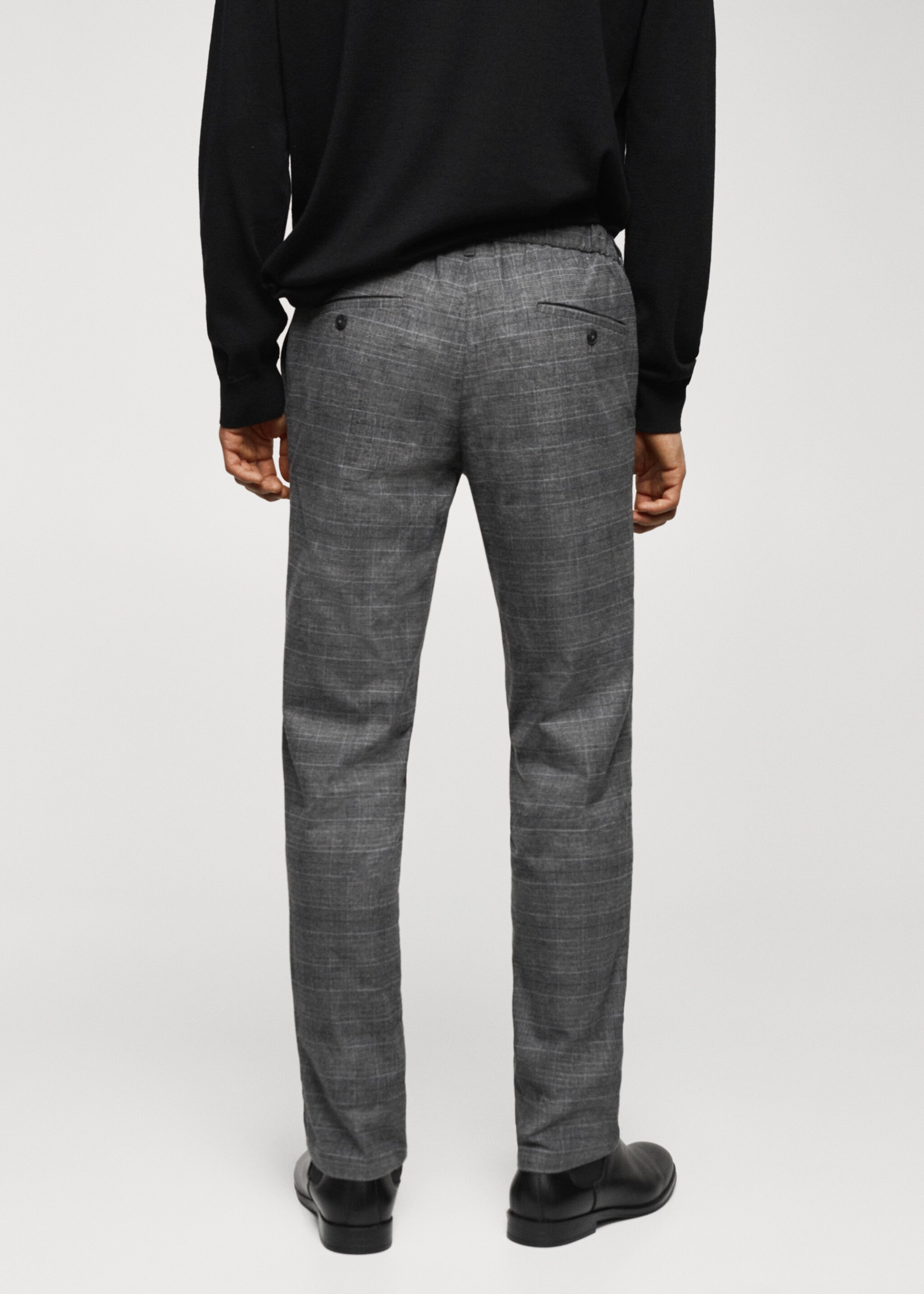 Slim-fit cotton check pants - Reverse of the article