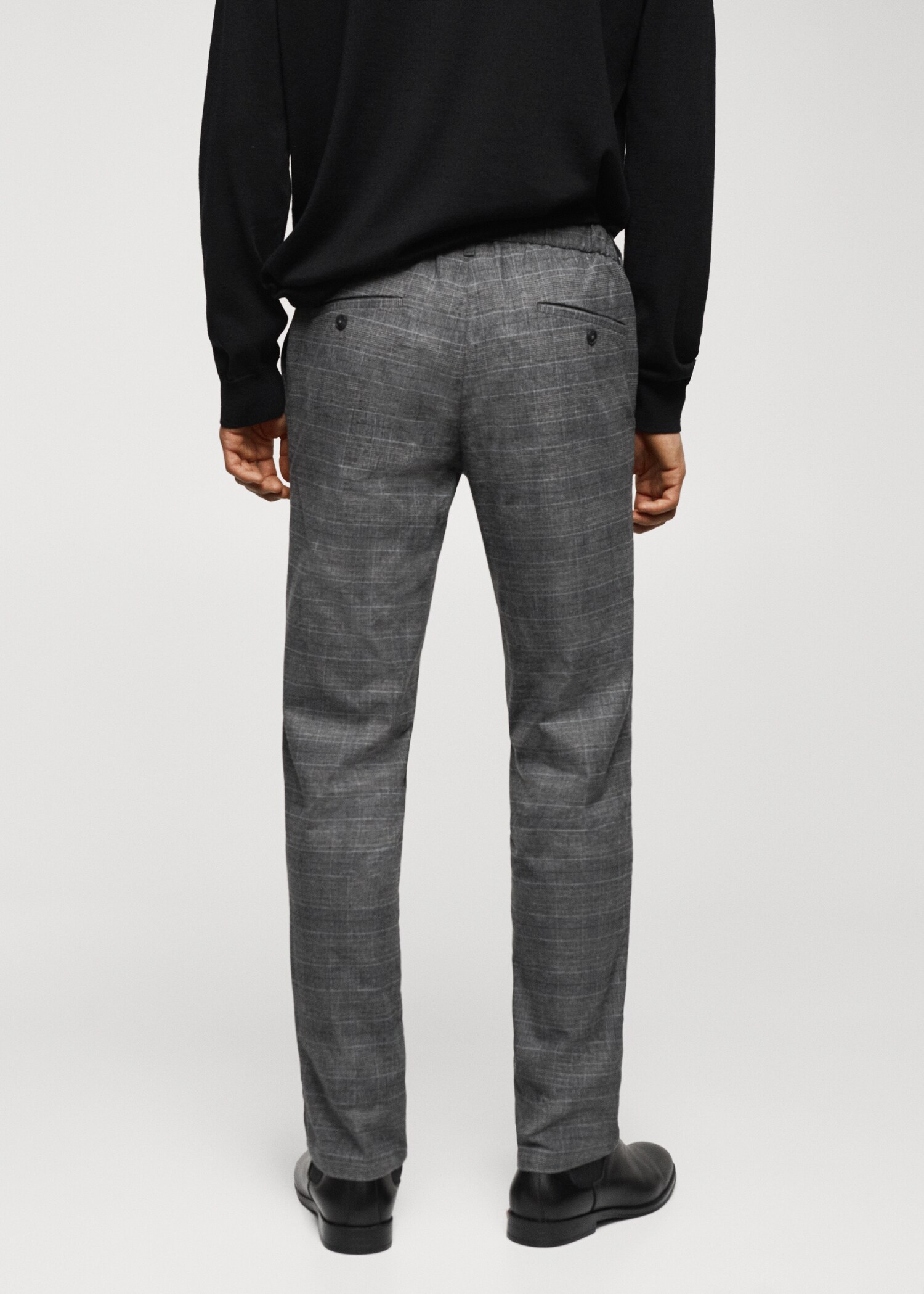 Slim-fit cotton check trousers - Reverse of the article