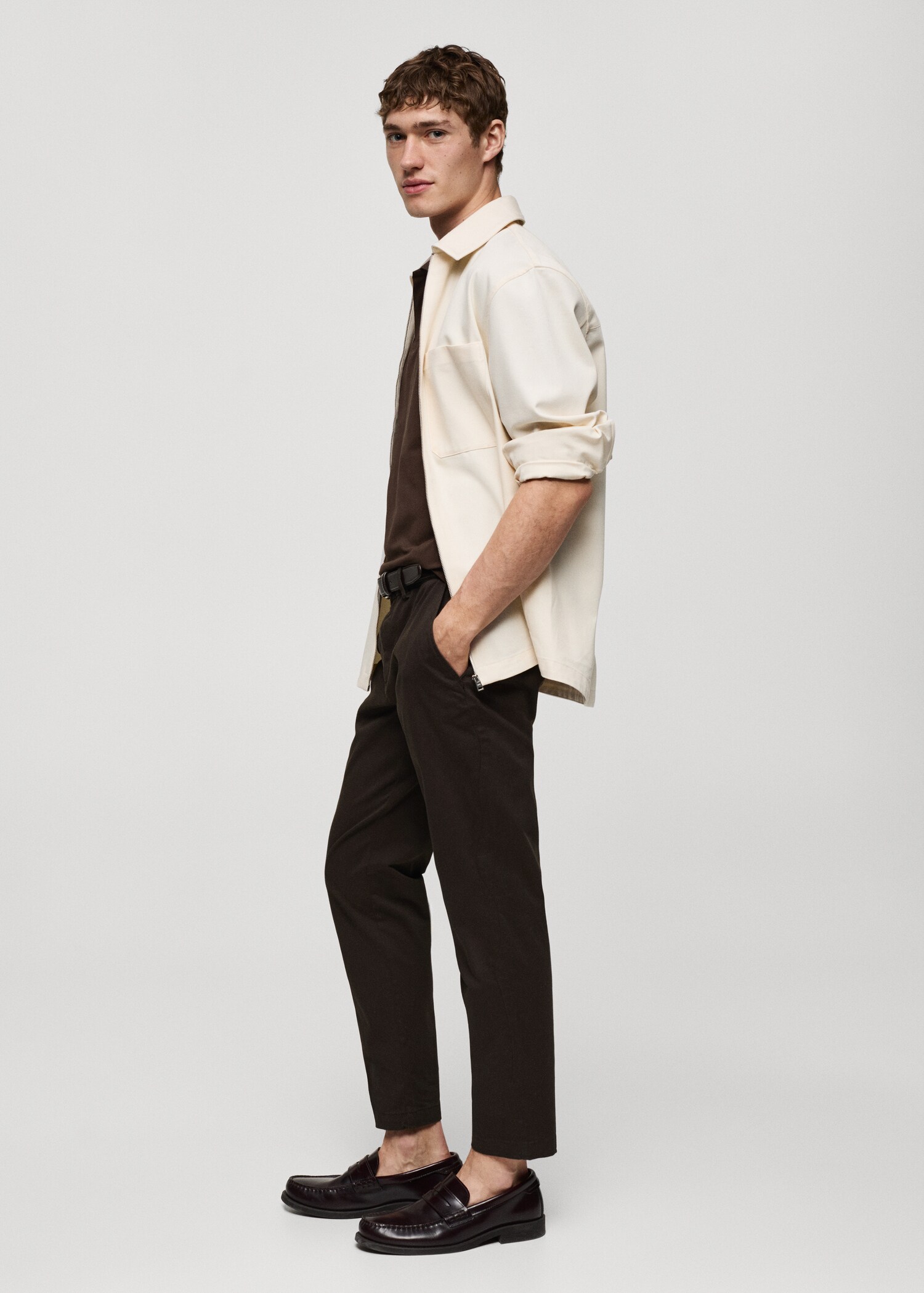 Cotton tapered crop trousers - Details of the article 2