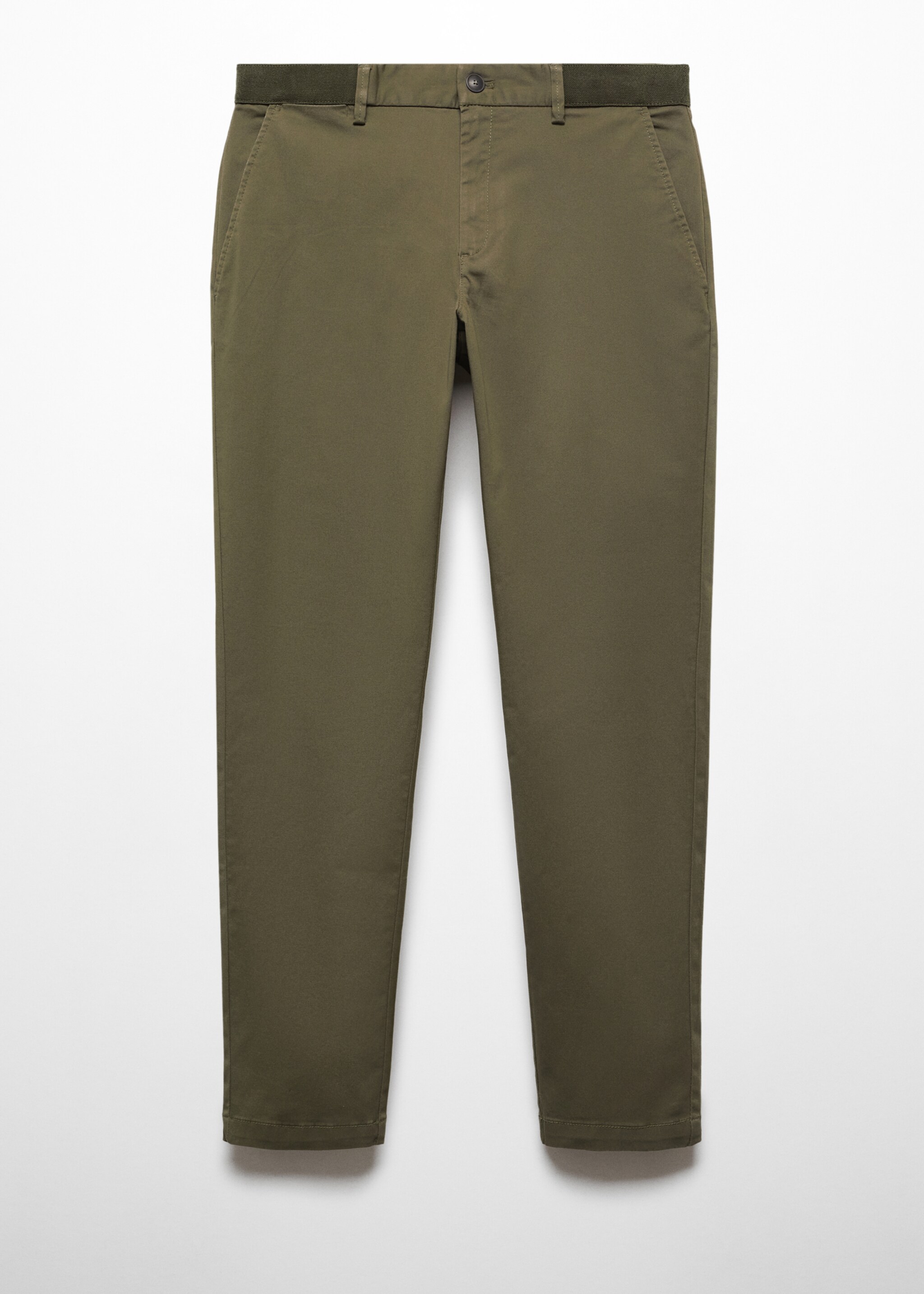 Pamučne tapered potkraćene hlače - Artikl bez modela, Srednje zelena. Ref: 67000637-00.