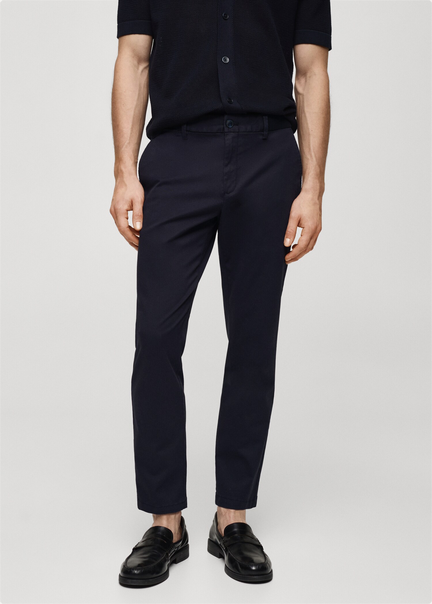 Cotton tapered crop trousers - Medium plane
