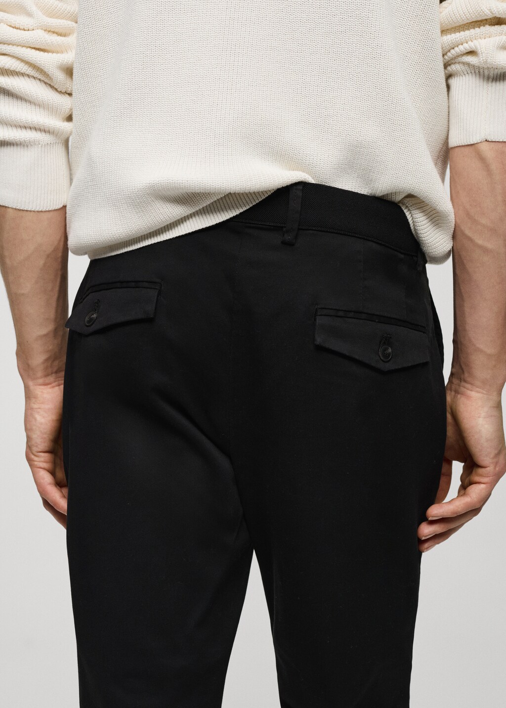 Cotton tapered crop trousers - Men | MANGO OUTLET USA