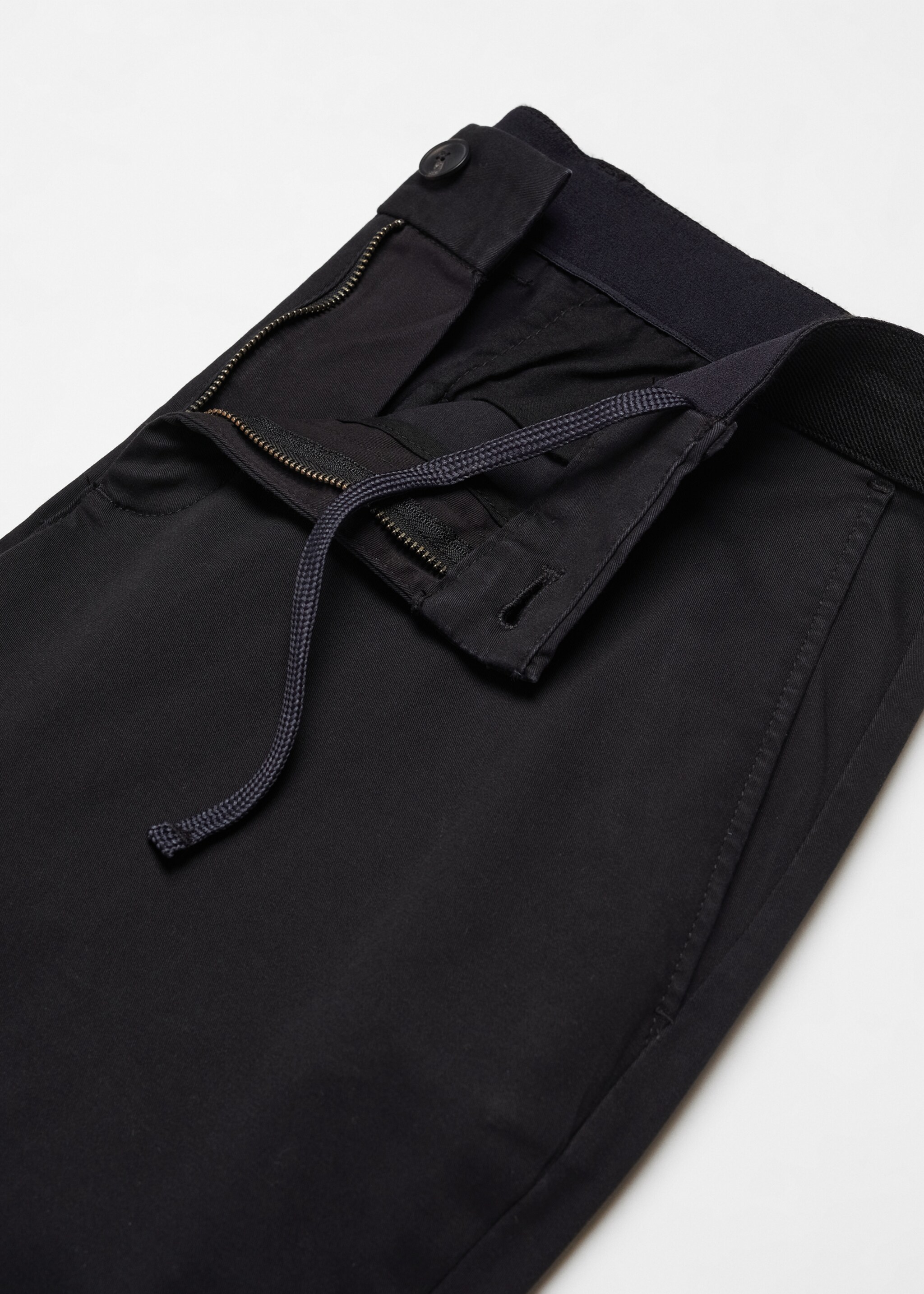 Pantalon coton tapered crop - Détail de l'article 8, Noir. Ref: 67000637-00.