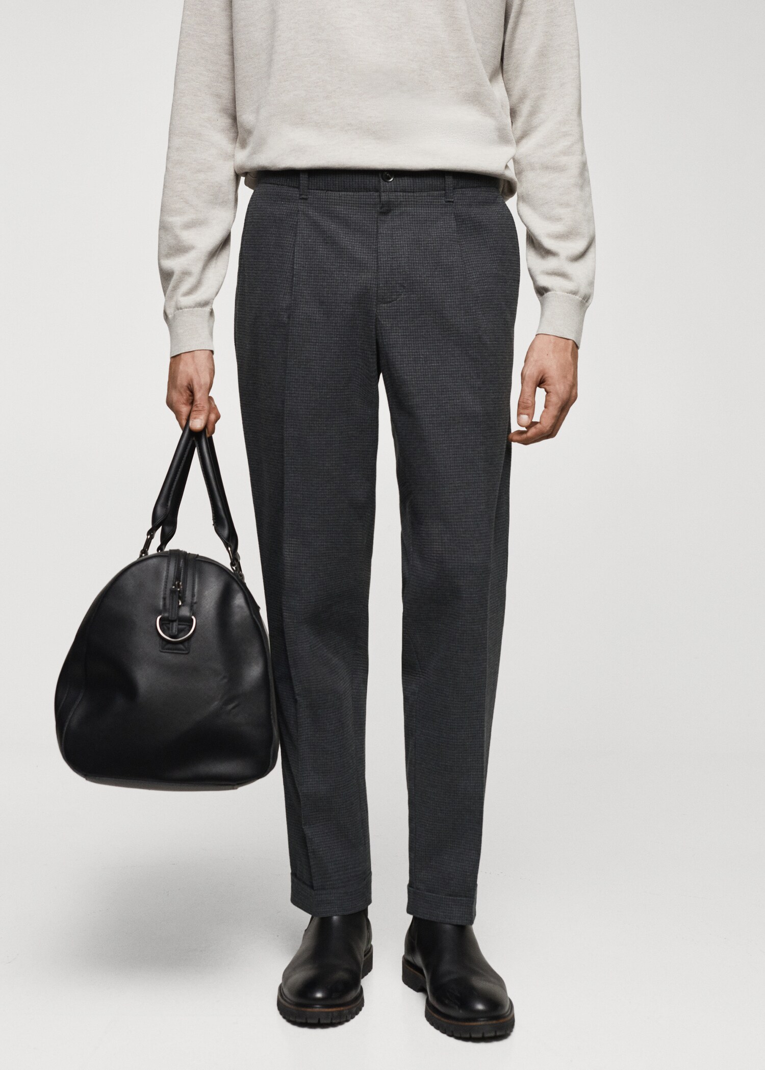 Slim-fit cotton trousers - Medium plane