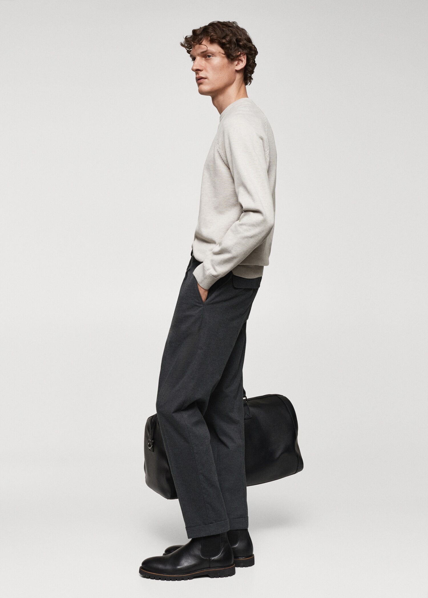 Slim-fit cotton trousers - Details of the article 2