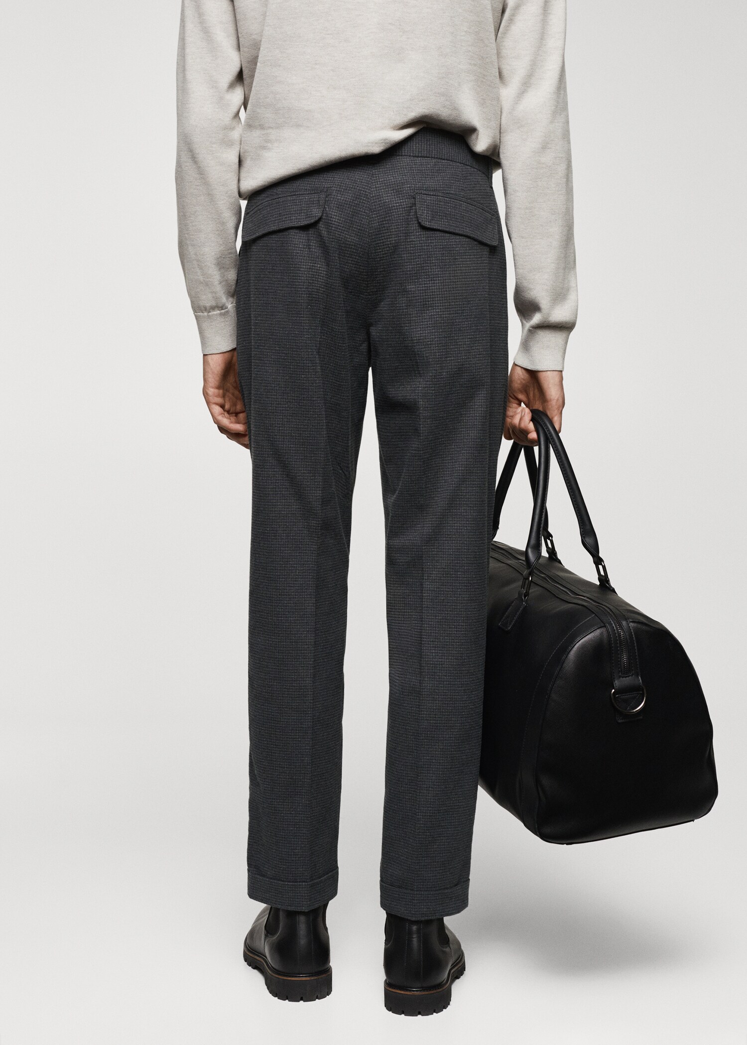 Slim-fit cotton trousers - Reverse of the article