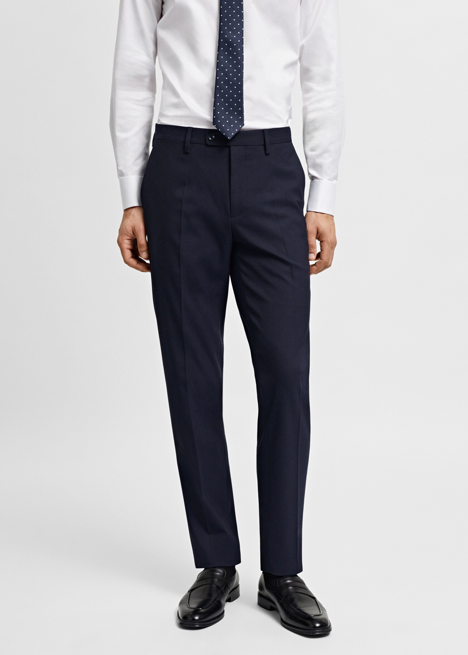 Slim-fit pantalon van Comfort stretch stof - Middenvlak