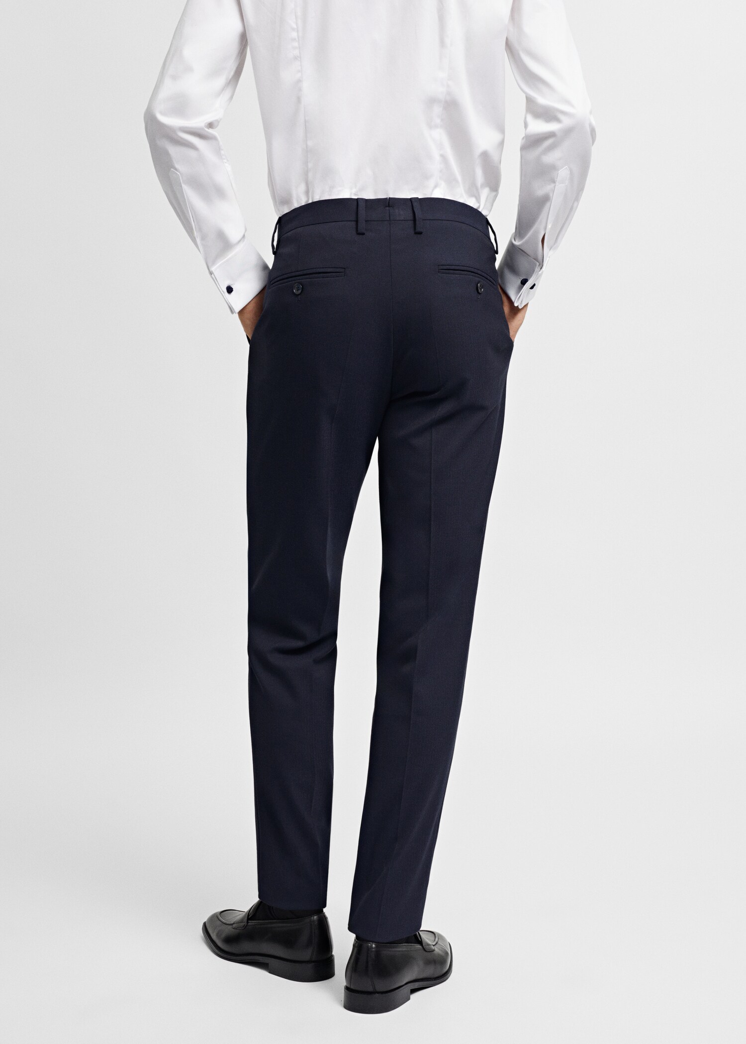 Slim-fit pantalon van Comfort stretch stof - Achterkant van het artikel
