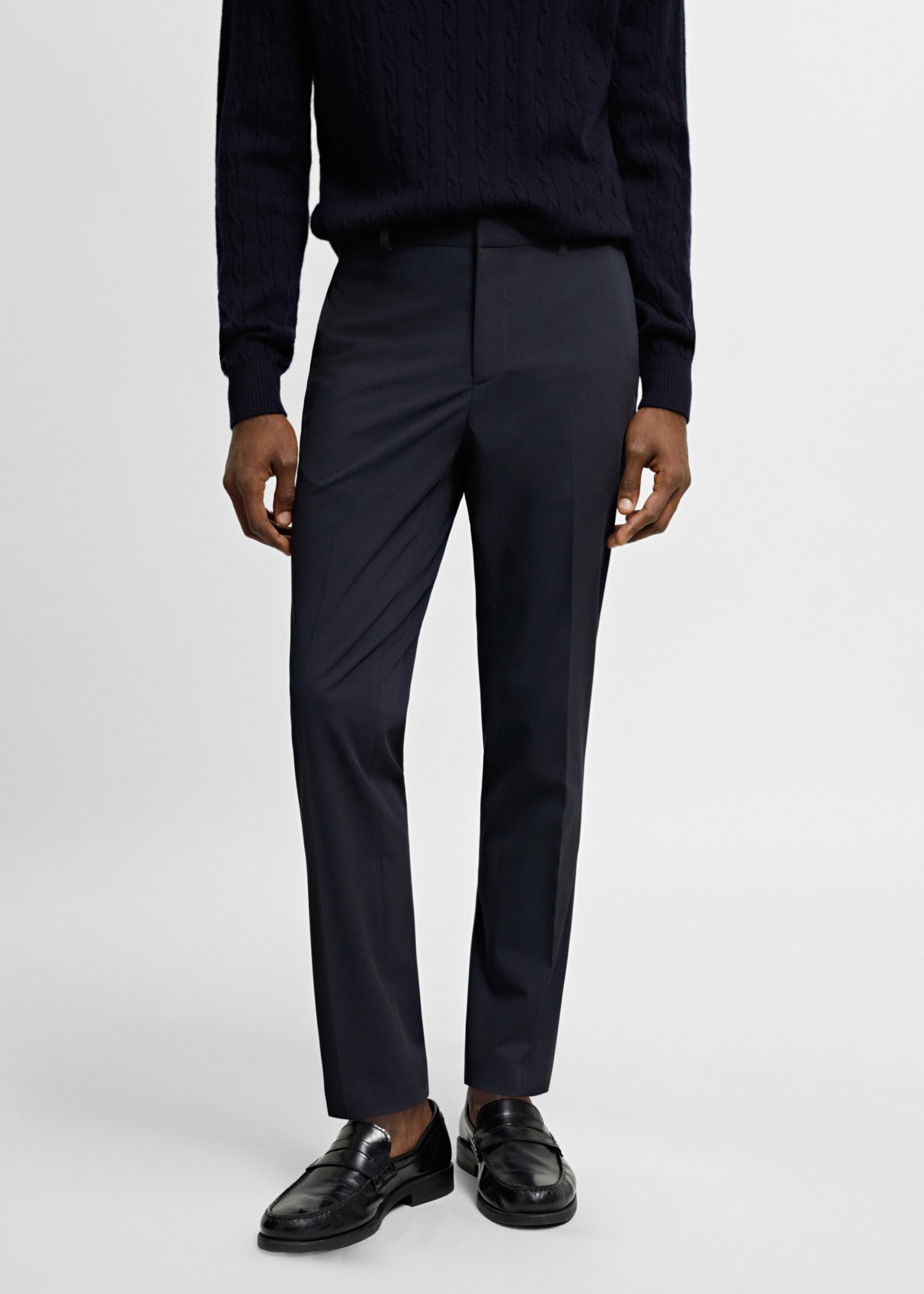 Super slim fit suit pants - Medium plane, Navy. Ref: 67000642-00.
