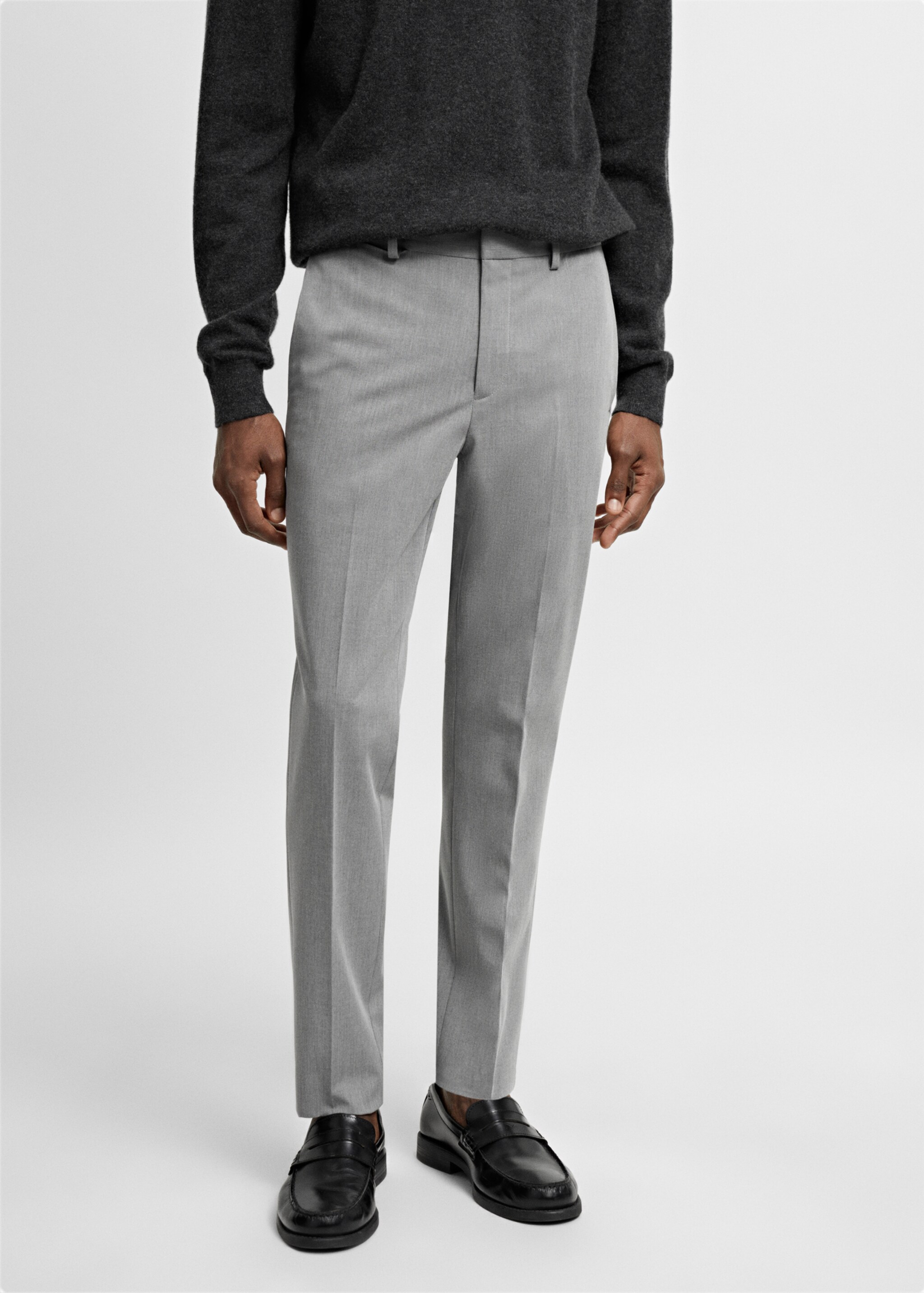 Pantalon costume Parí super slim-fit - Plan moyen, Gris. Ref: 67000644-00.