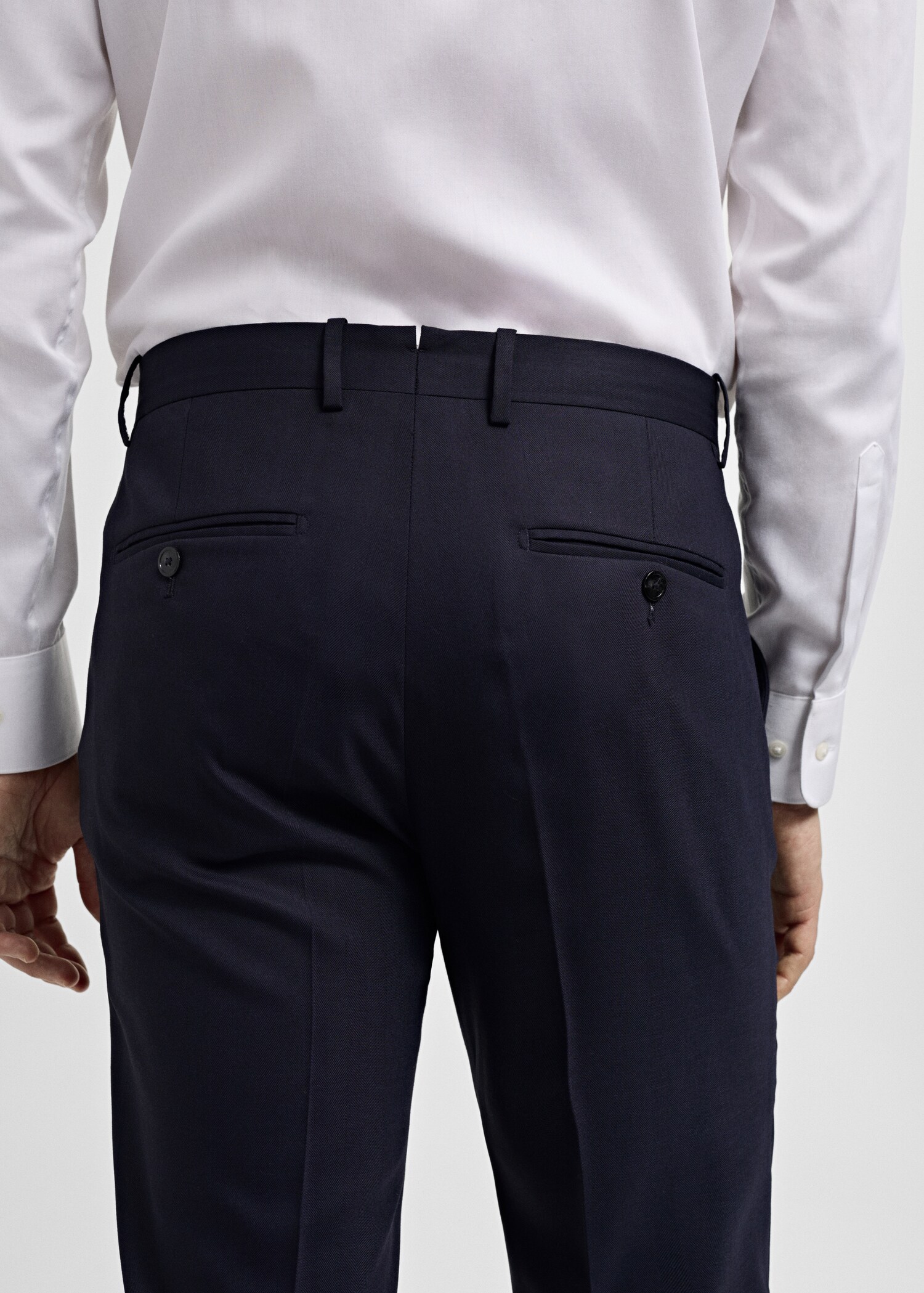 Rutig kostymbyxa slim fit sval ull - Detaljer om artikeln 6