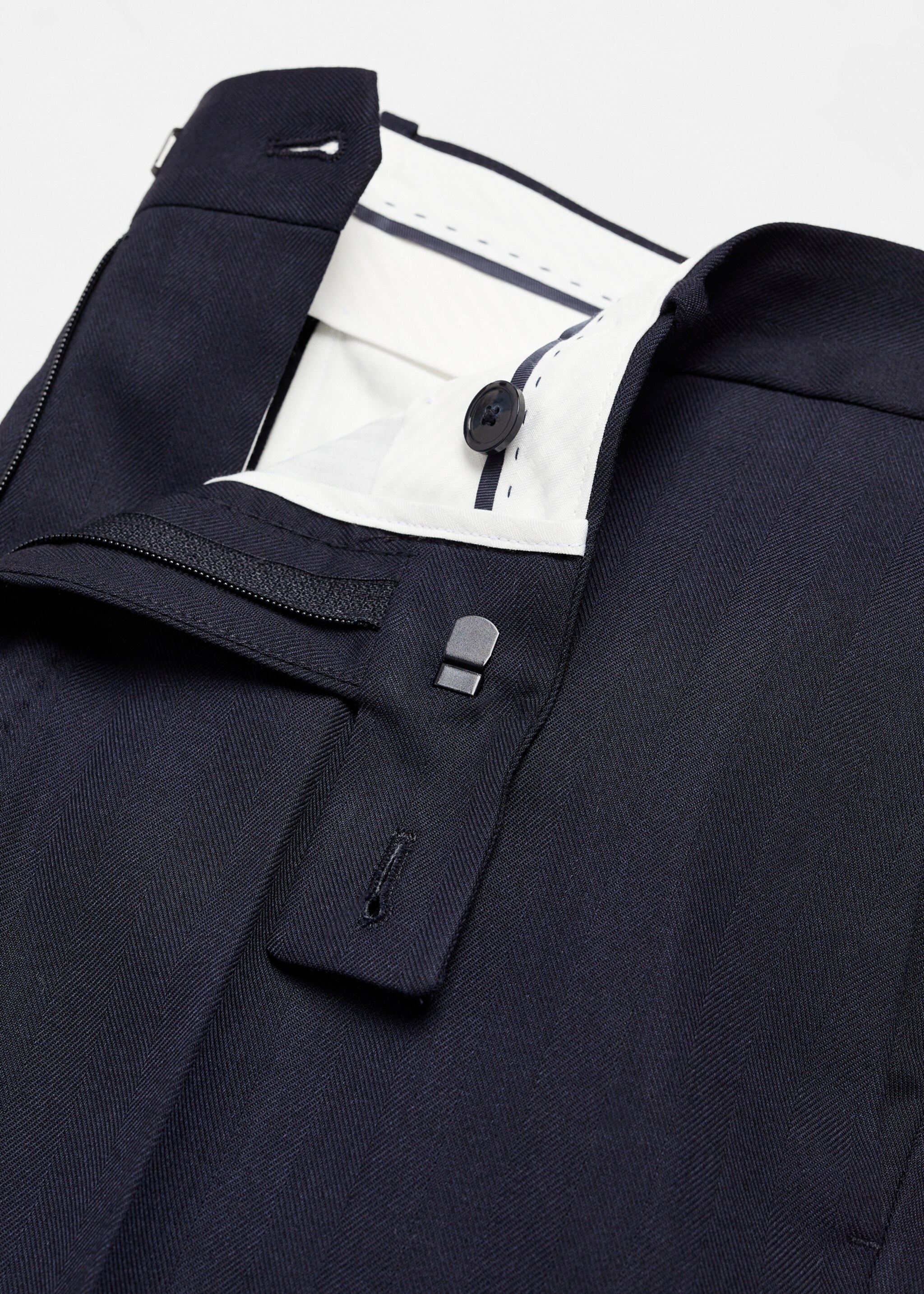 Calças de fato slim fit de lã fria - Pormenor do artigo 8