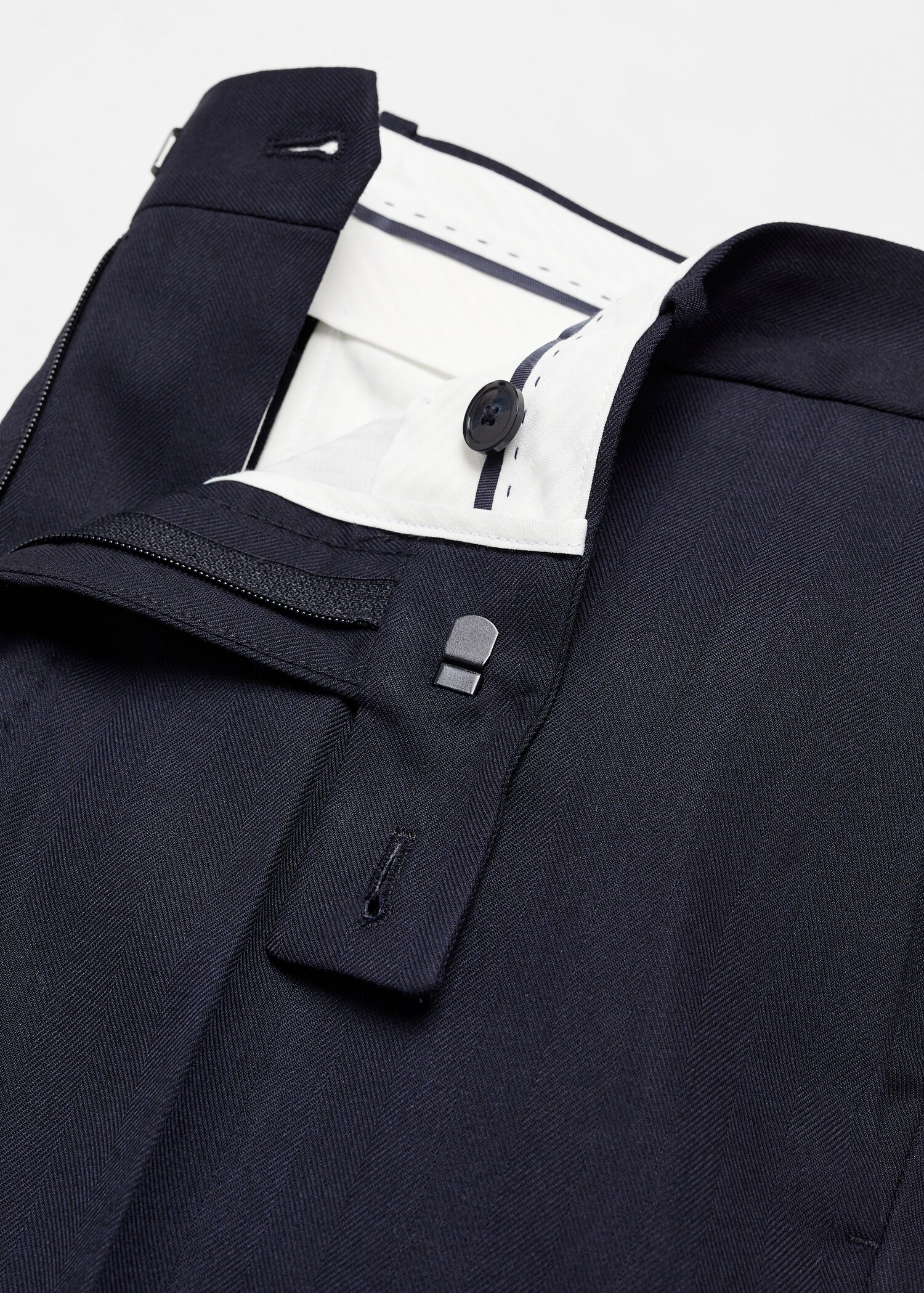 Rutig kostymbyxa slim fit sval ull - Detaljer om artikeln 8