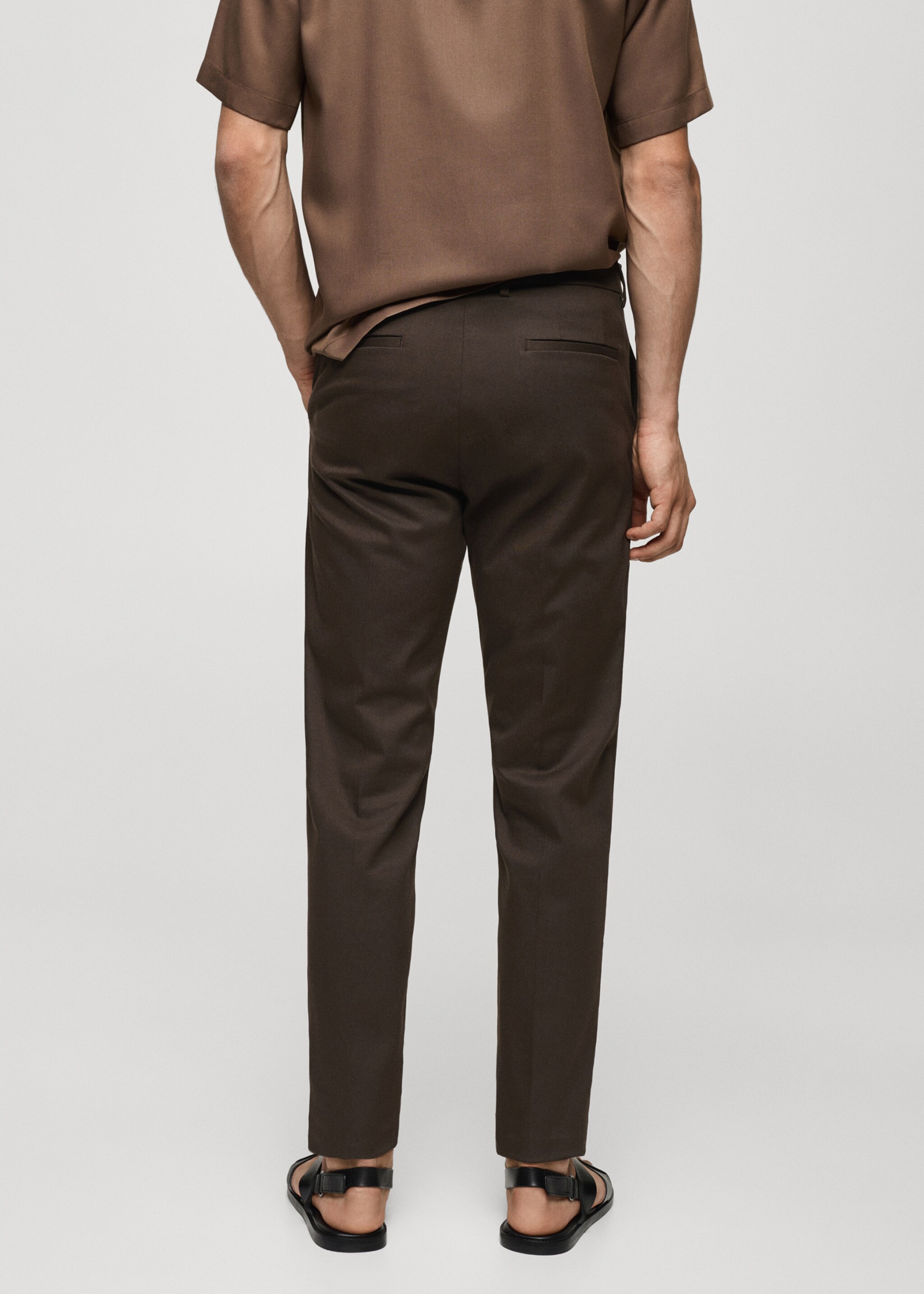 Slim fit chino trousers - Reverse of the article, Chocolate. Ref: 67000657-00.