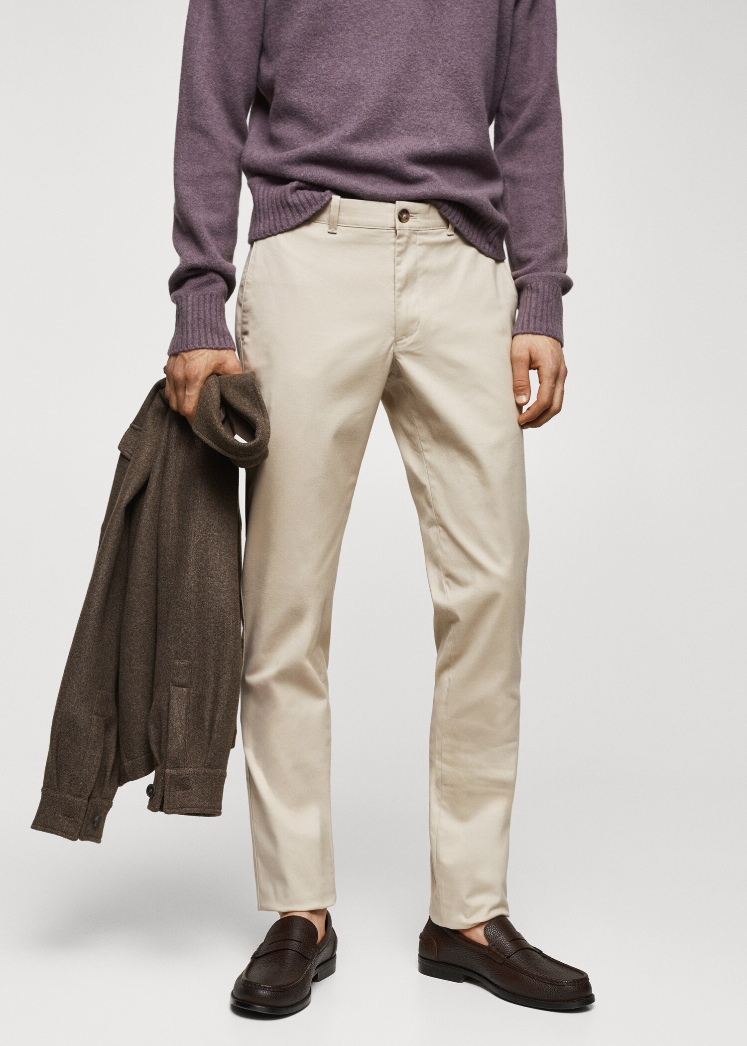Pantalons xinesos slim fit sarja - Pla mig