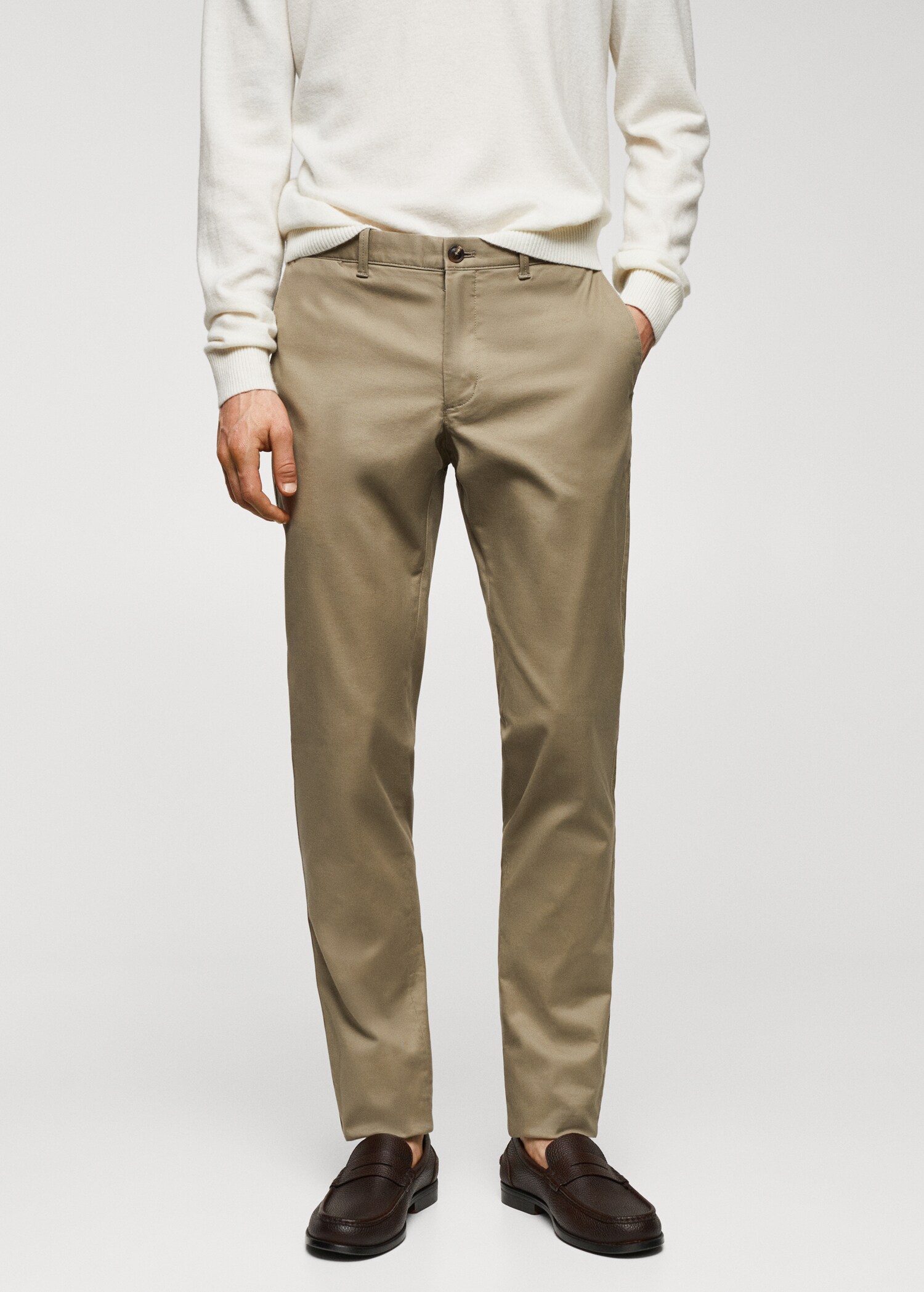 Pantalons xinesos slim fit sarja - Pla mig