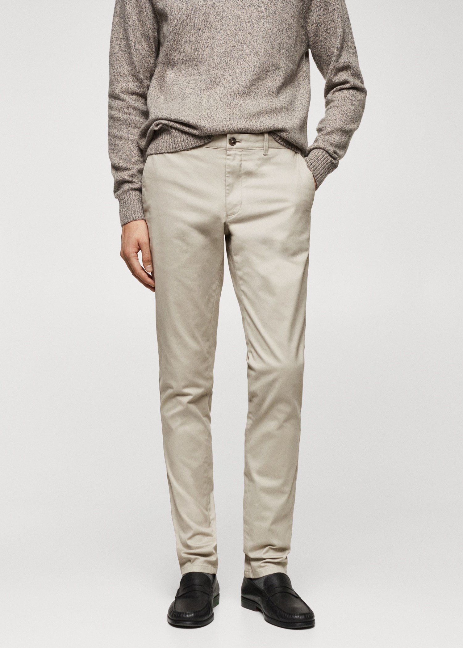 Pantalons xinesos slim fit sarja - Pla mig