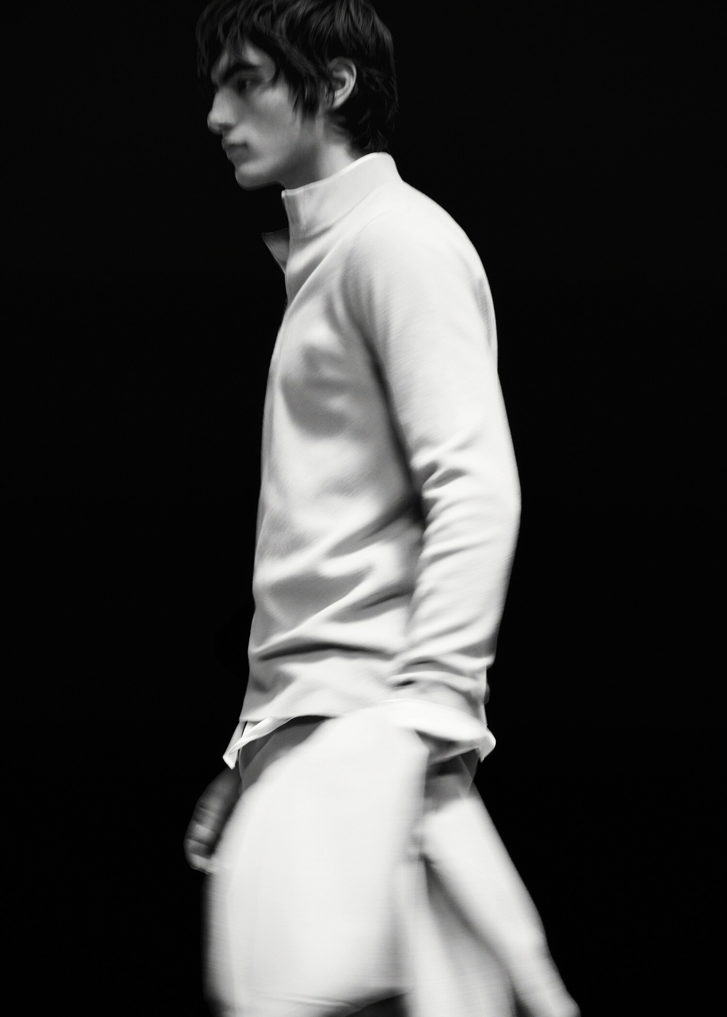 100% merino wool long-sleeved polo shirt - Details of the article 5