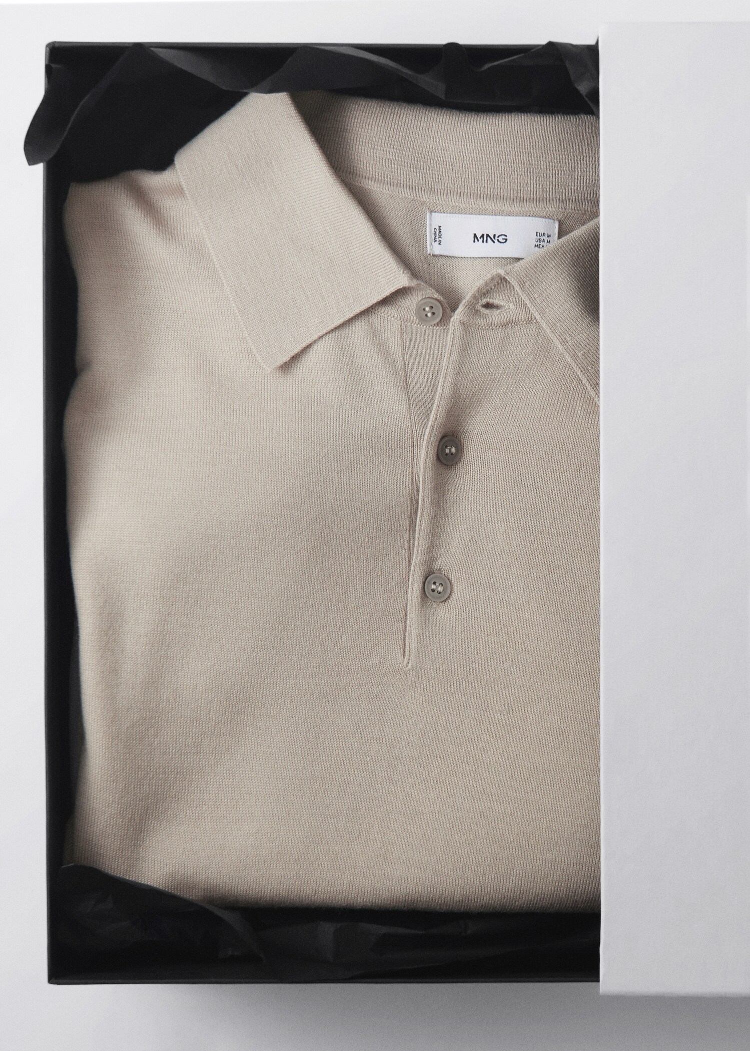 100% merino wool long-sleeved polo shirt - Details of the article 8