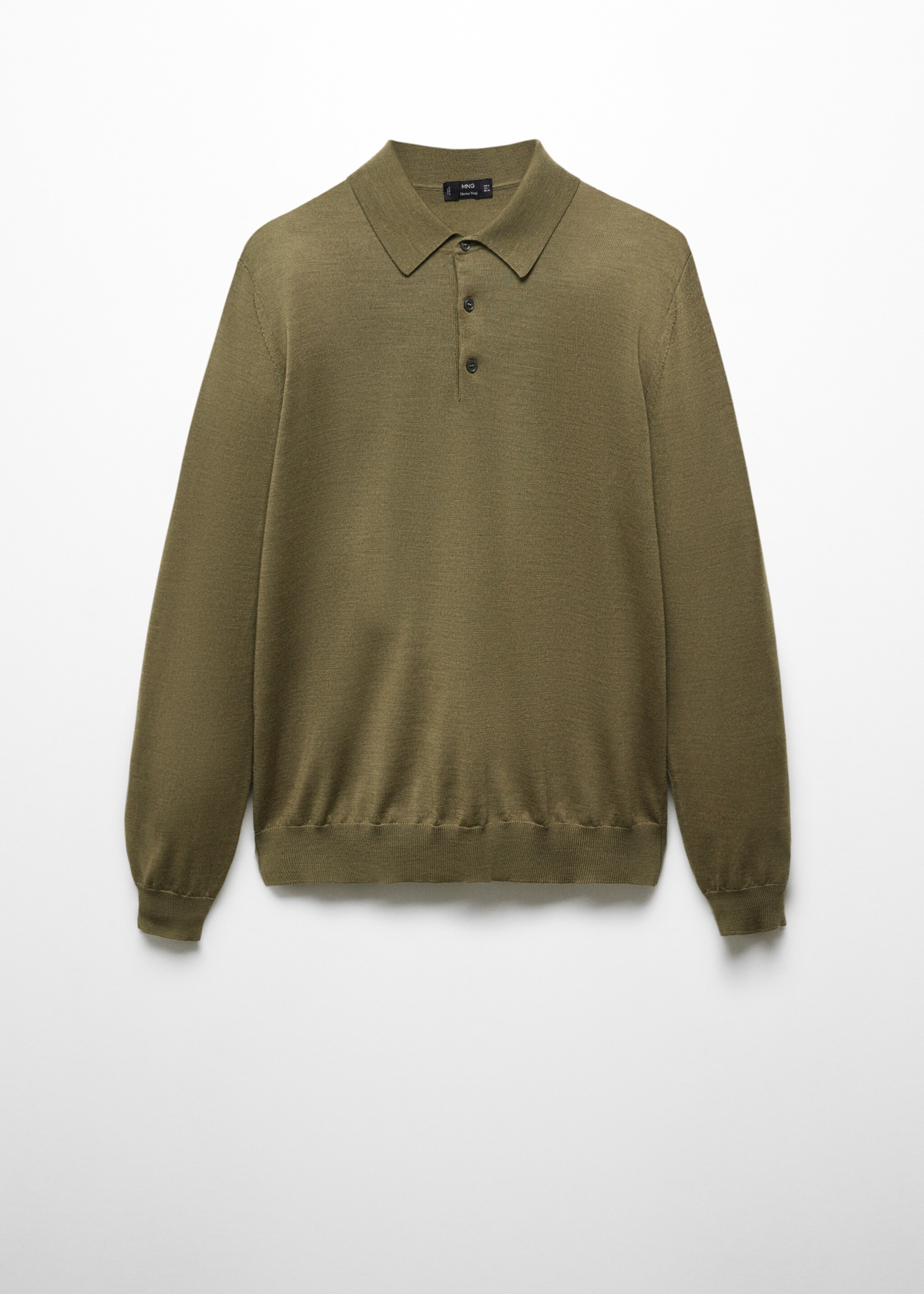 Langärmliges Poloshirt aus 100 % Merinowolle - Artikel ohne Model