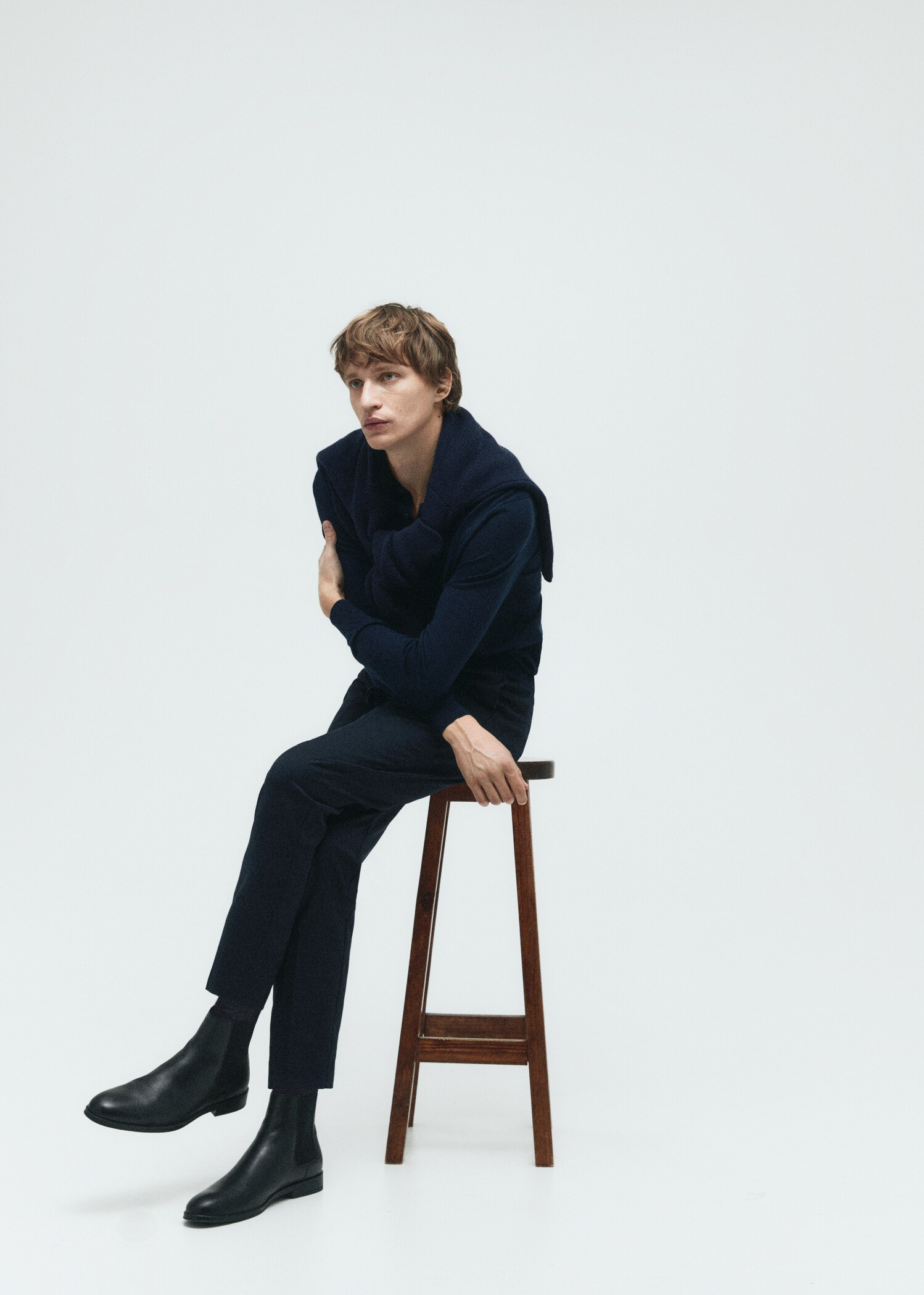 100% merino wool long-sleeved polo shirt - Details of the article 5