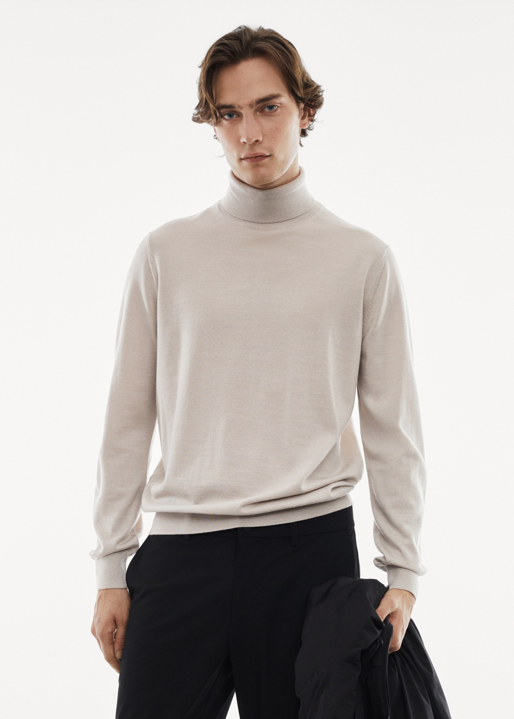 100% merino wool turtleneck sweater - Medium plane