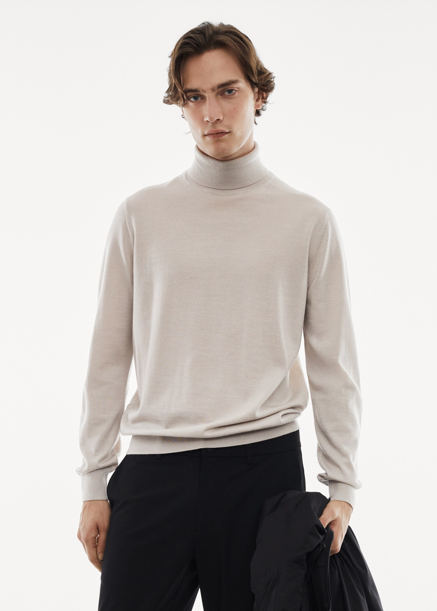 Pullover aus 100 % Merinowolle mit Rollkragen - Mittlere Ansicht