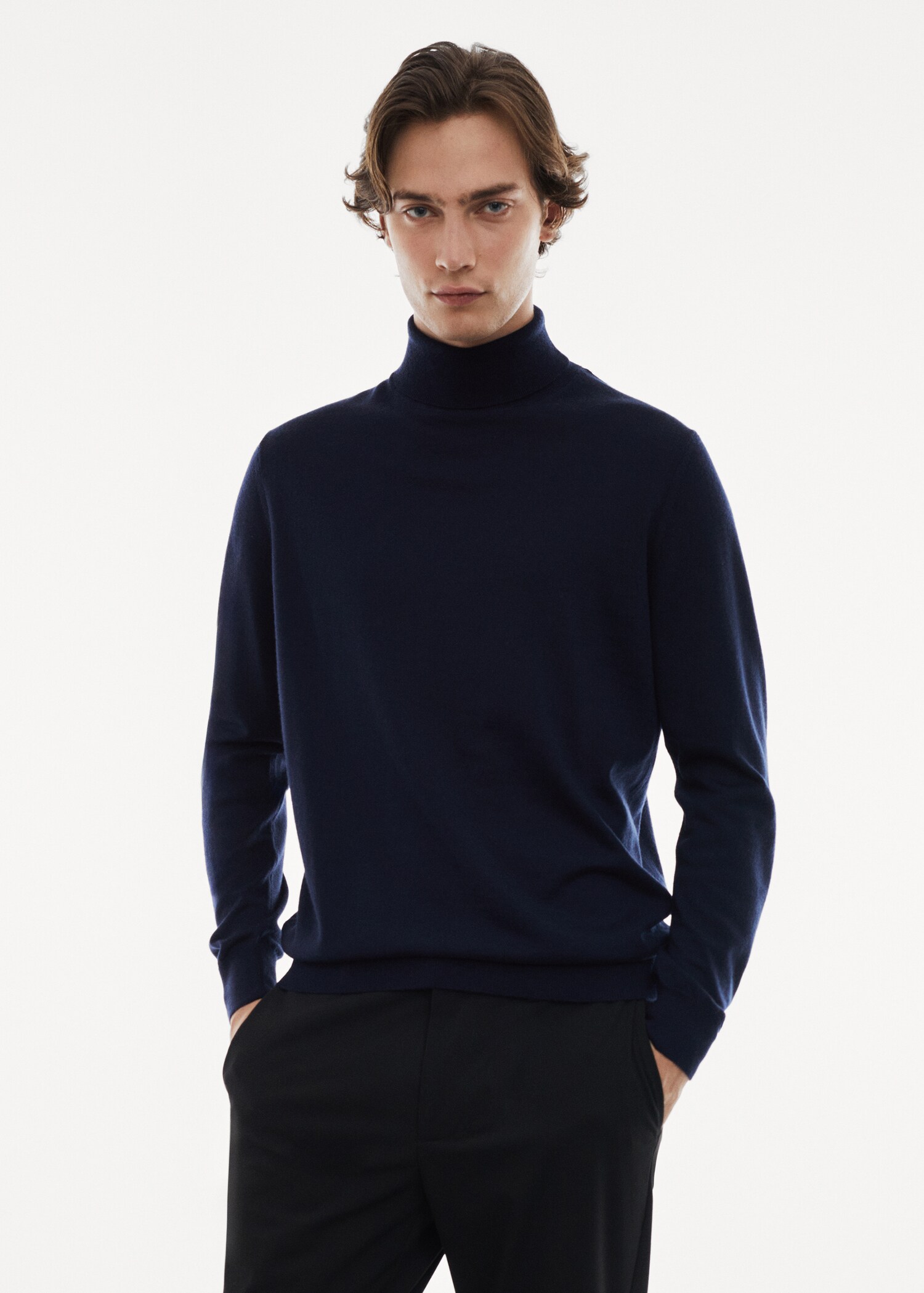 Pullover aus 100 % Merinowolle mit Rollkragen - Mittlere Ansicht