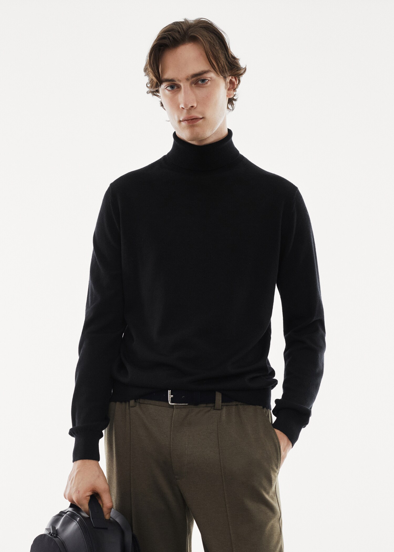 Pullover aus 100 % Merinowolle mit Rollkragen - Mittlere Ansicht