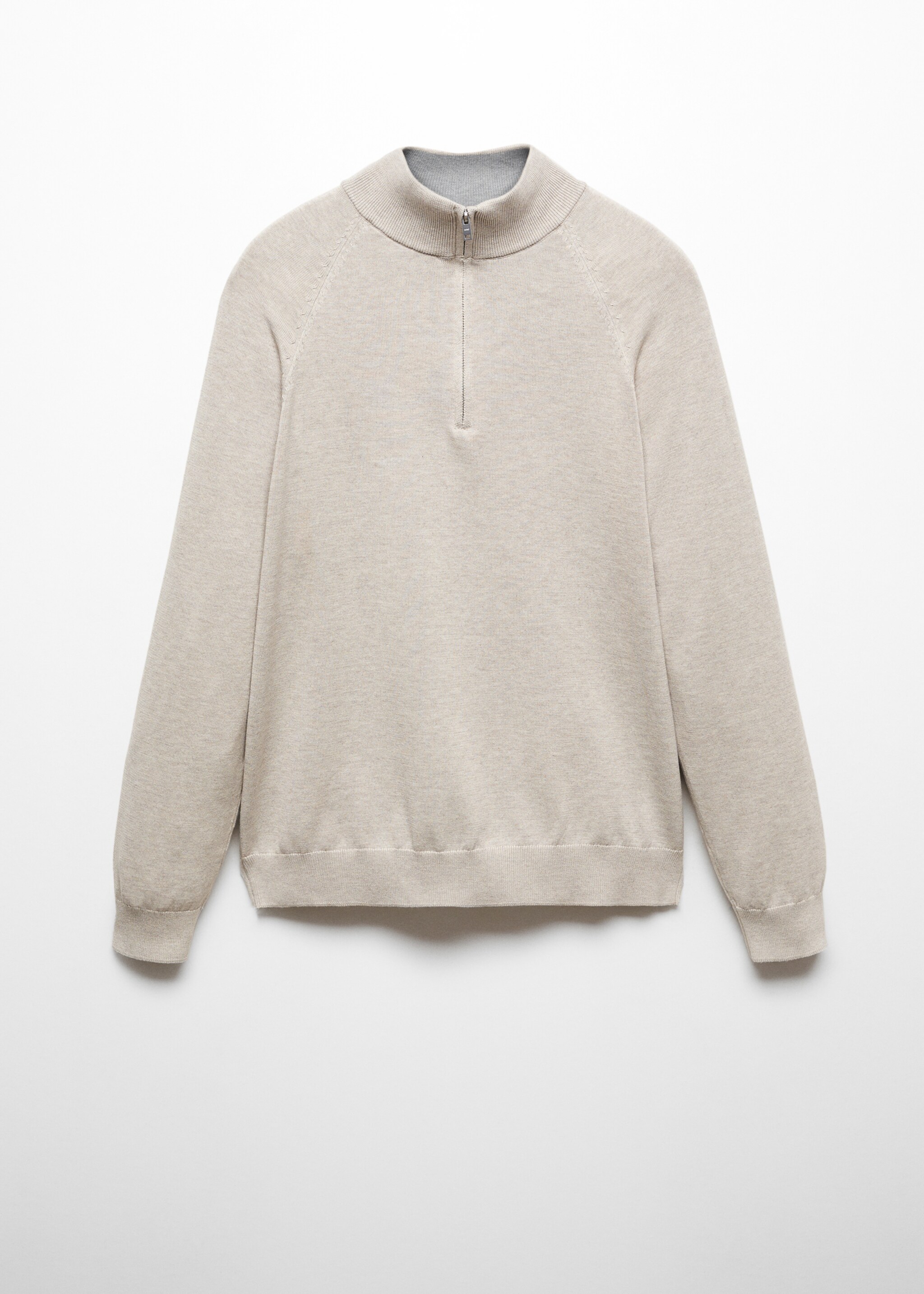 Cotton sweater with neck zip - Article without model