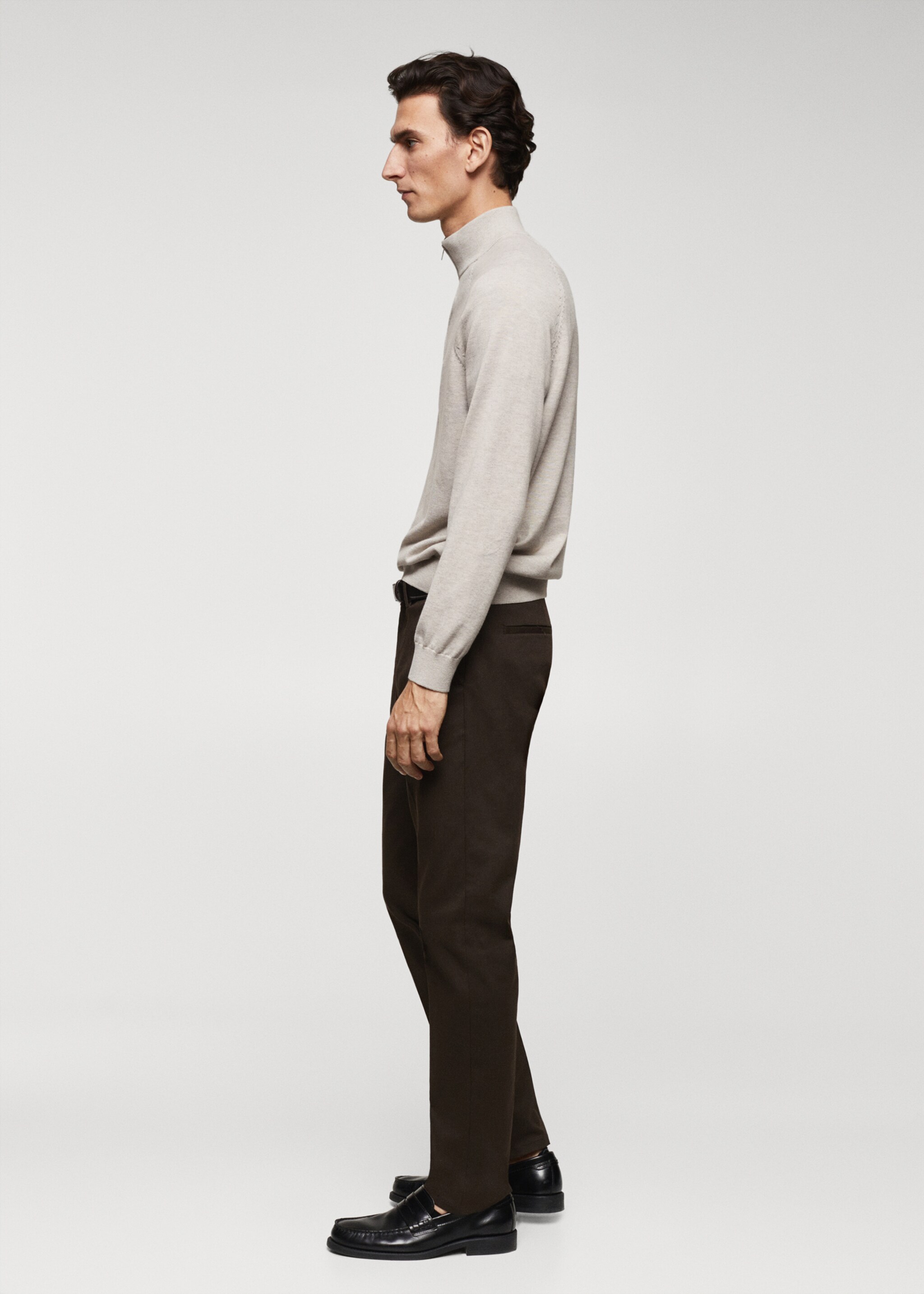 Cotton sweater with neck zip - Details of the article 2