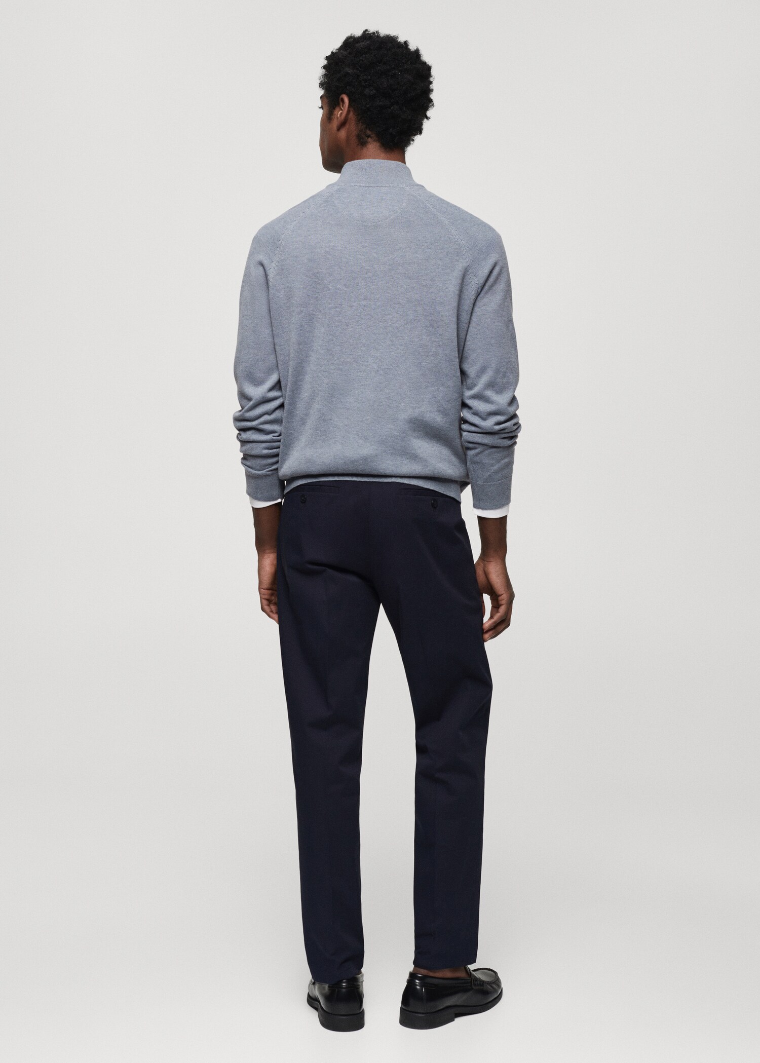 Pull-over coton col zippé - Verso de l’article