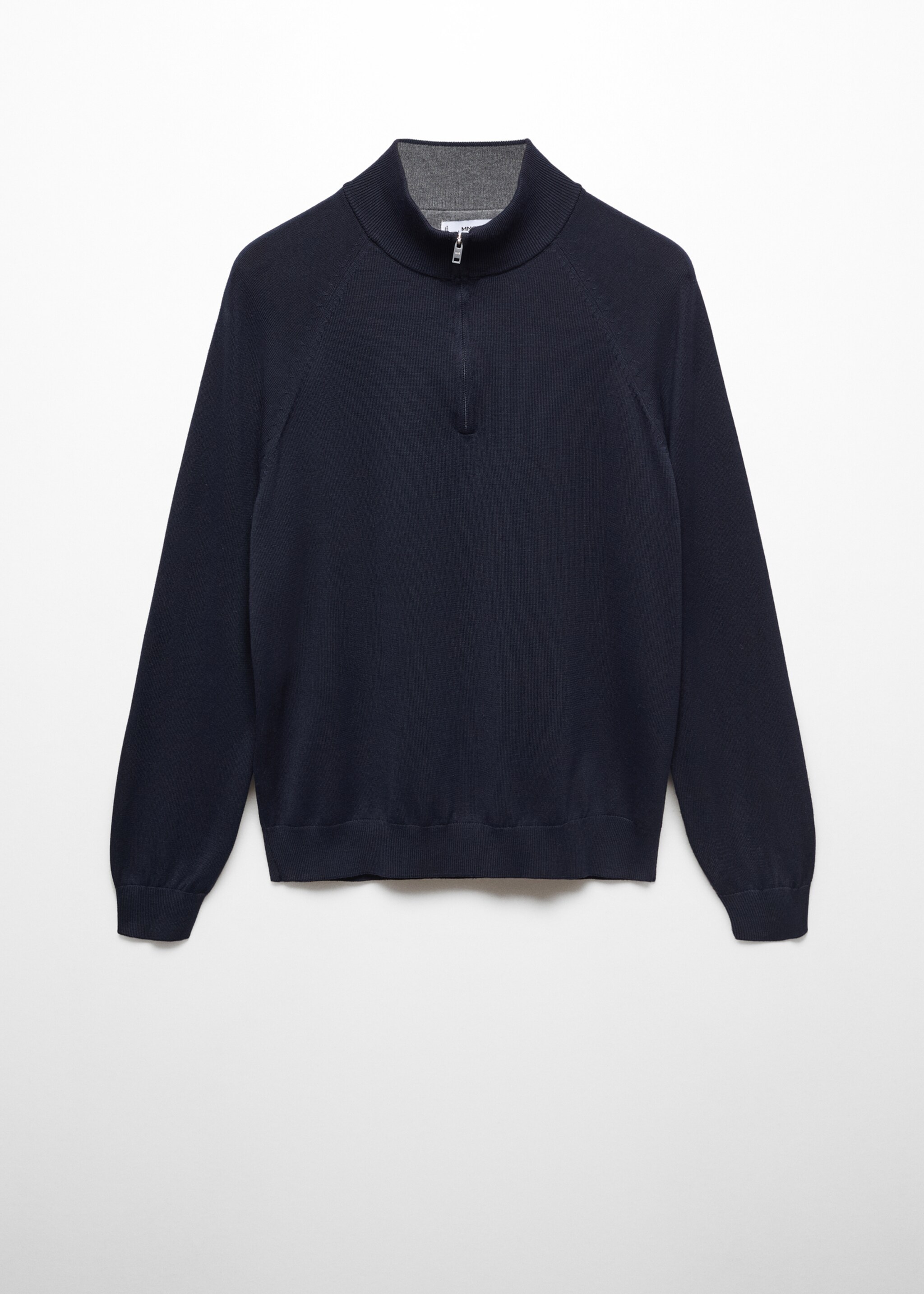 Cotton sweater with neck zip - Article without model